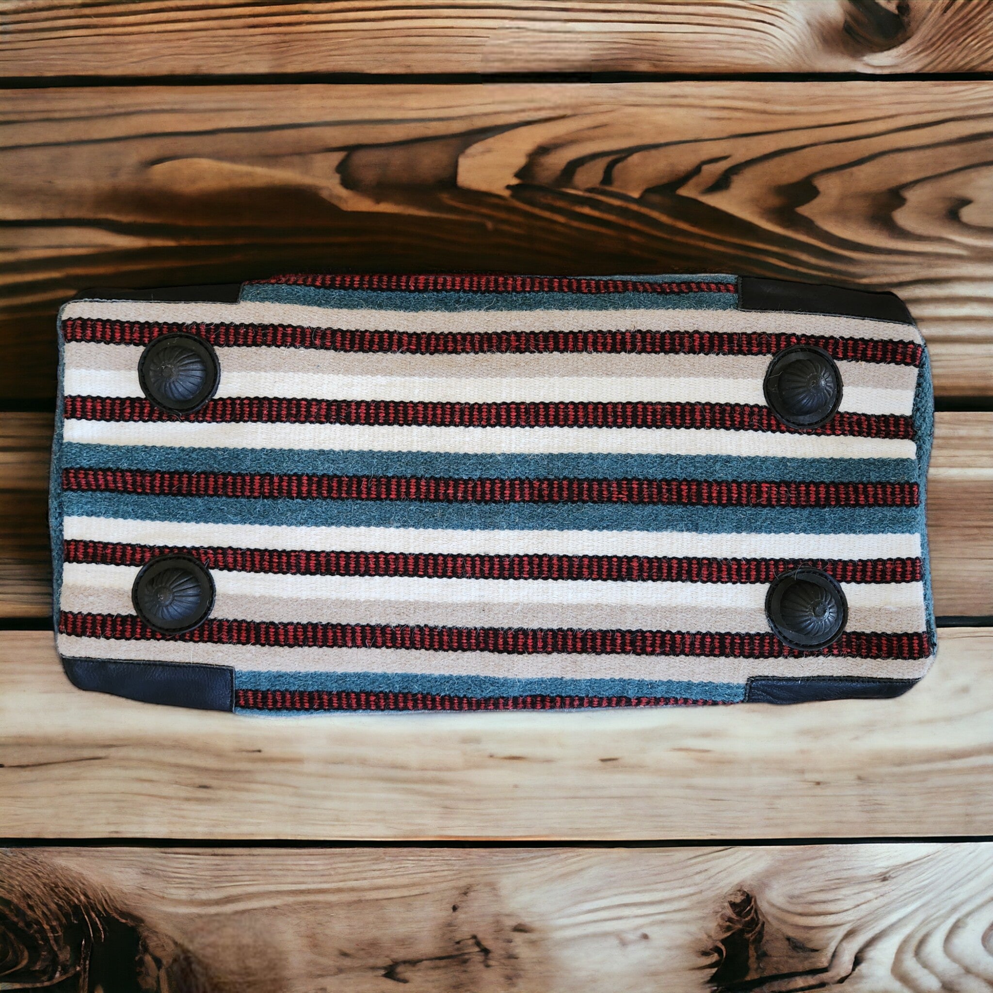 Aztec Large Weekender Southwestern Duffel Bag Sahara Saddle Blanket Bag 100% Leather Handles - Ranch Junkie Mercantile LLC