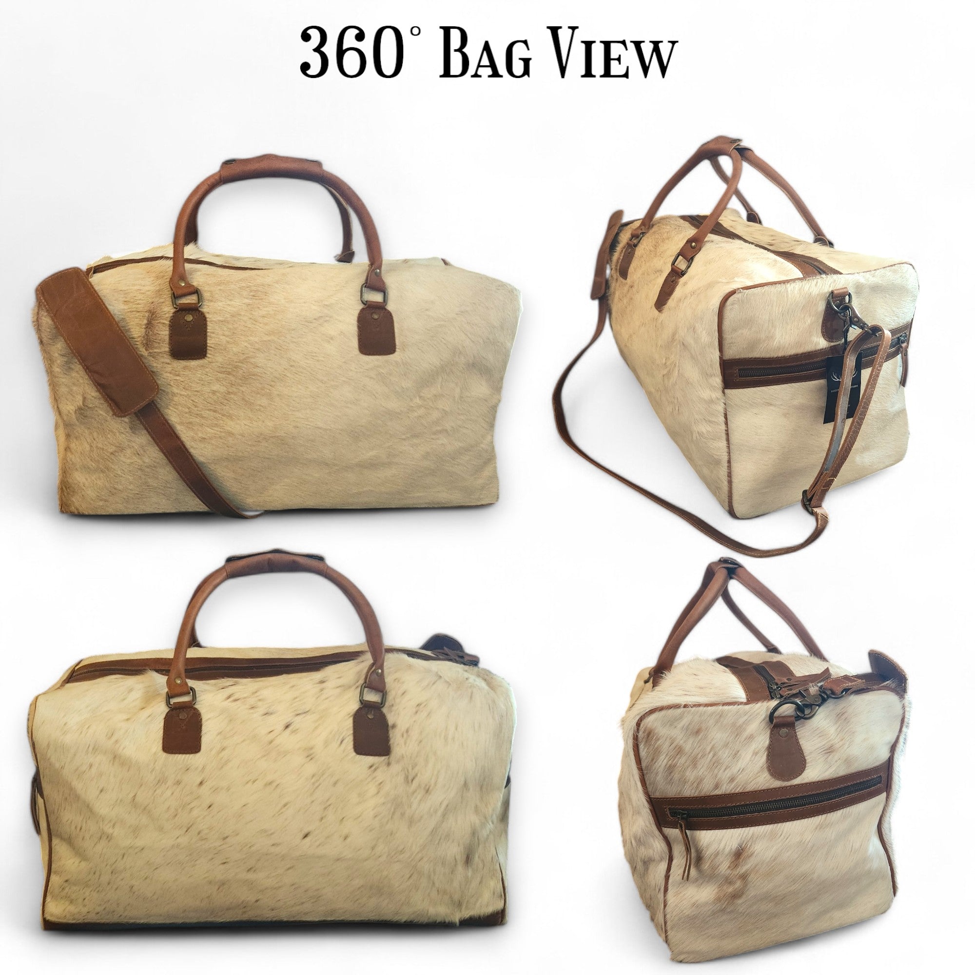 Sample Sale Highlands Saddle Large Genuine Cowhide Weekender Cowhide Duffel #2 - Ranch Junkie Mercantile LLC