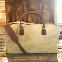 Sample Sale Highlands Saddle Large Genuine Cowhide Weekender Cowhide Duffel #2 - Ranch Junkie Mercantile LLC