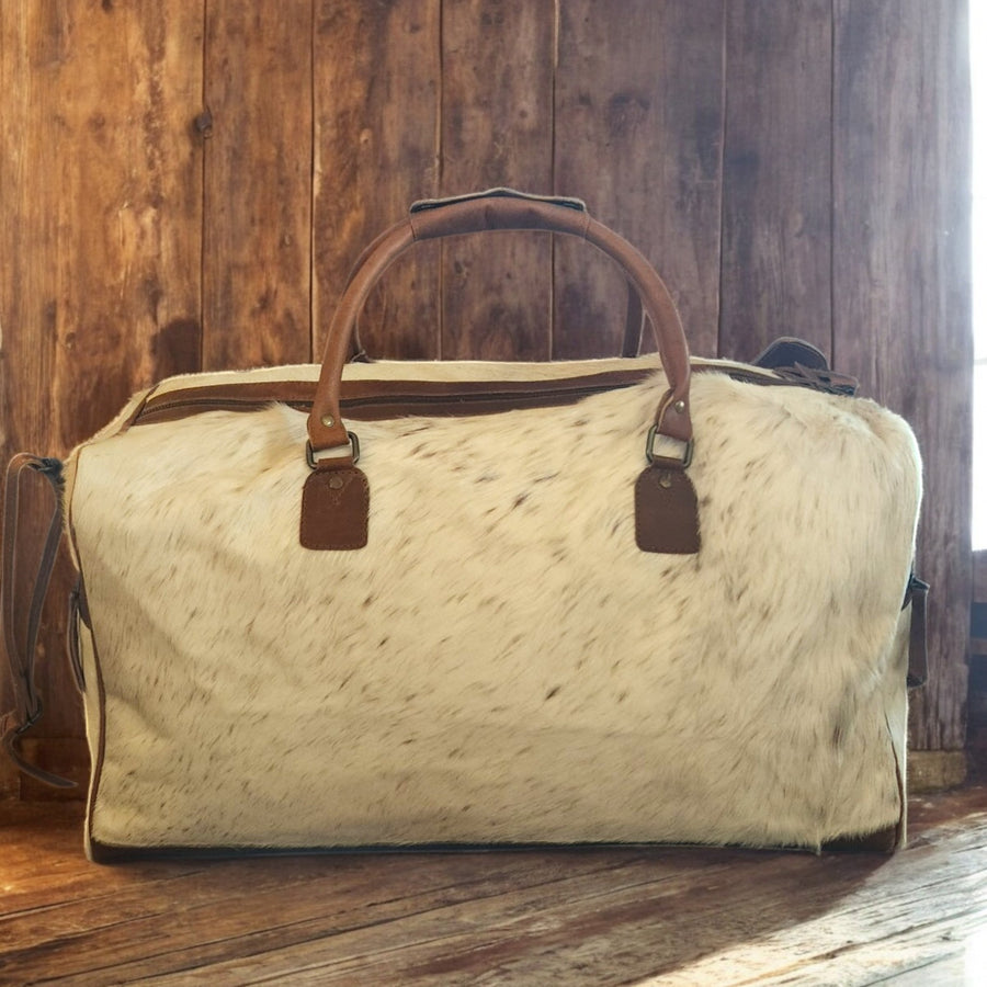 Sample Sale Highlands Saddle Large Genuine Cowhide Weekender Cowhide Duffel #2 - Ranch Junkie Mercantile LLC