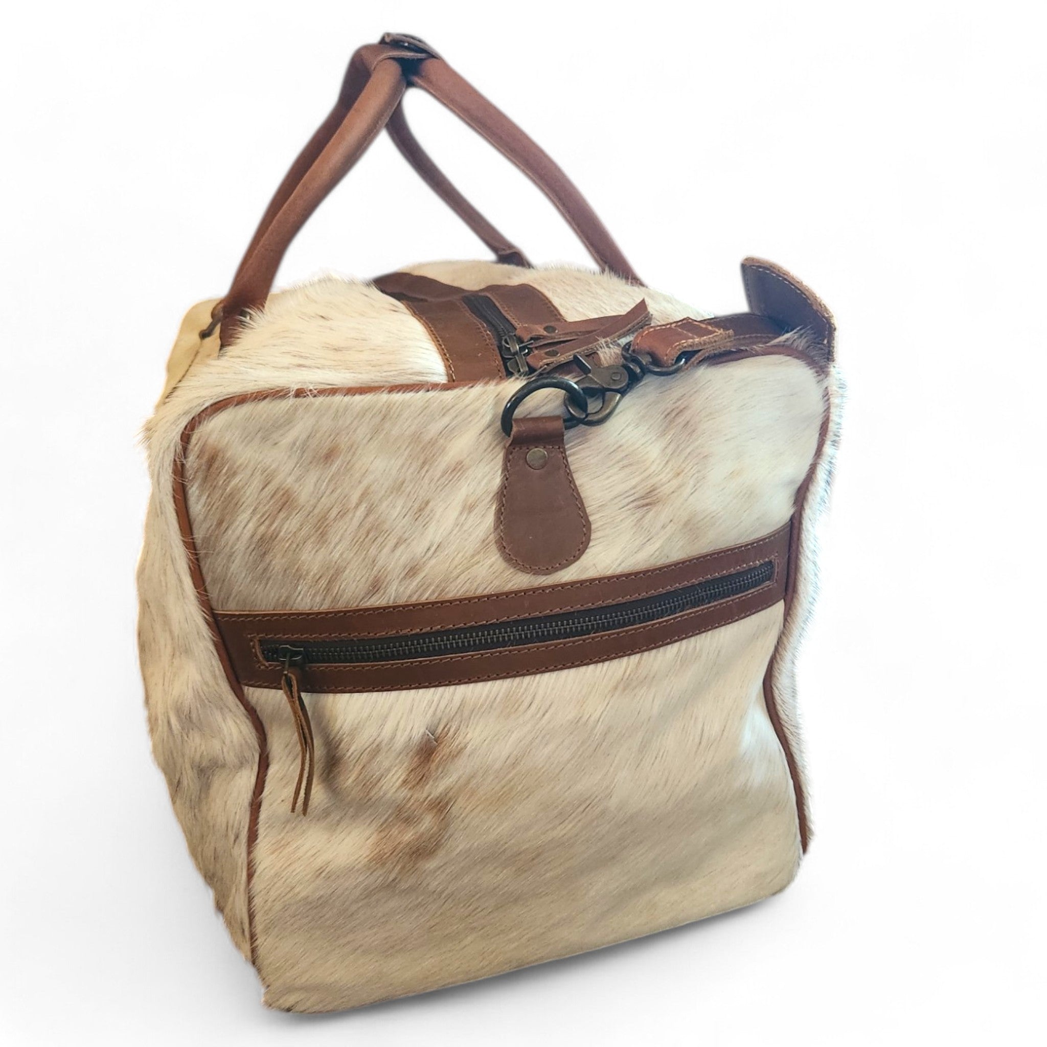 Sample Sale Highlands Saddle Large Genuine Cowhide Weekender Cowhide Duffel #2 - Ranch Junkie Mercantile LLC