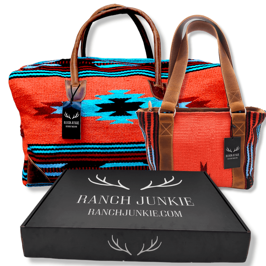 Bundle Deal- Sedona Southwestern Boho Aztec Large Weekender Duffel Bag + Sedona Handwoven Southwestern Saddle Blanket Tote Purse Luggage & BagsRanch Junkie