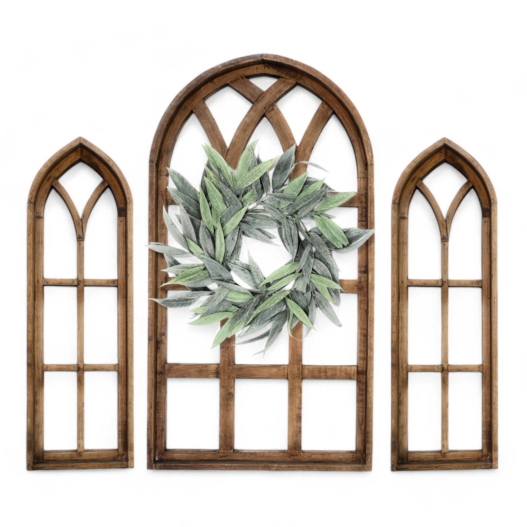 Set of 3 Farmhouse Wood Large Sunset Grove Window Collection- The Sunset Grove Collection + Wreath Option - Ranch Junkie Mercantile LLC