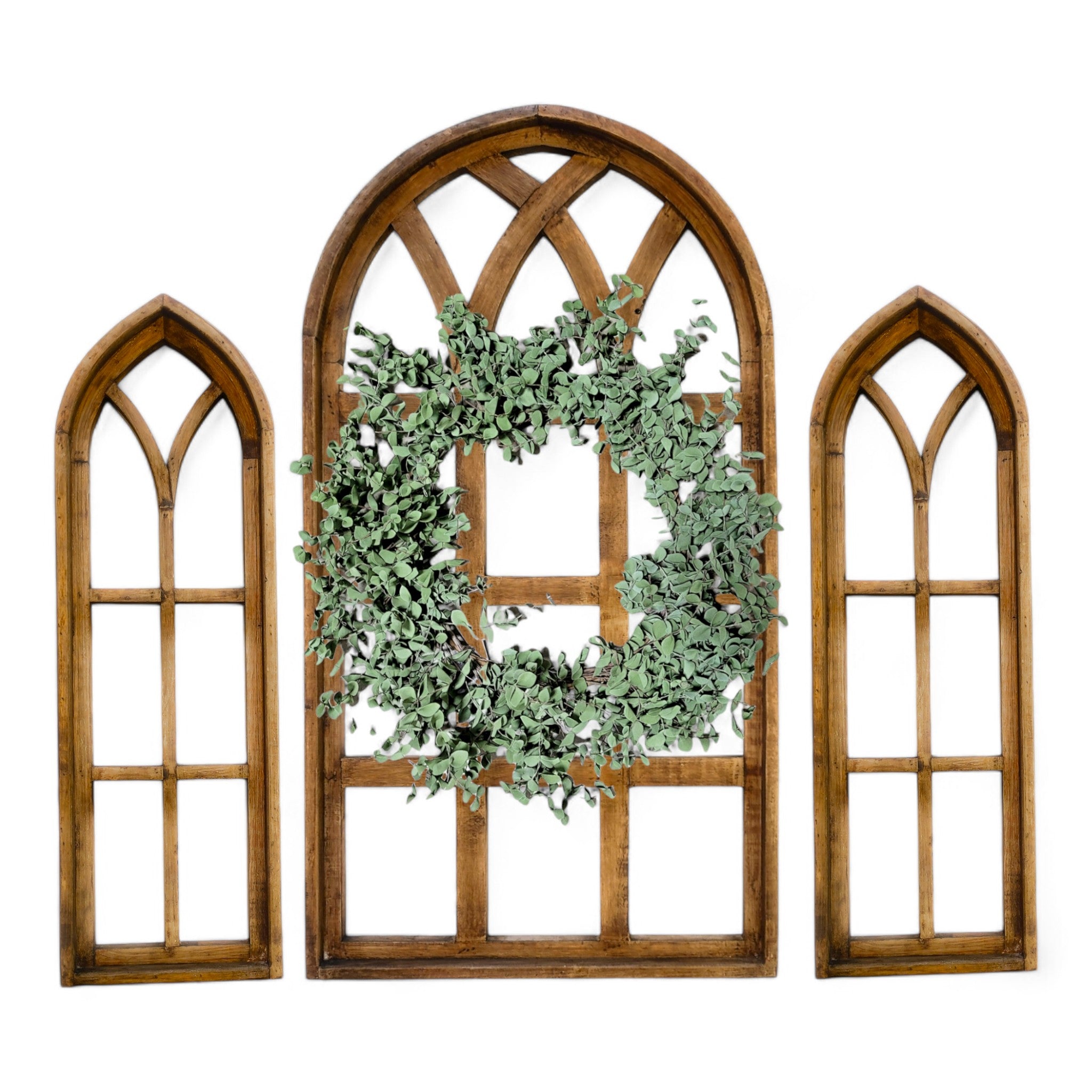 Set of 3 Farmhouse Wood Large Sunset Grove Window Collection- The Sunset Grove Collection + Wreath Option - Ranch Junkie Mercantile LLC