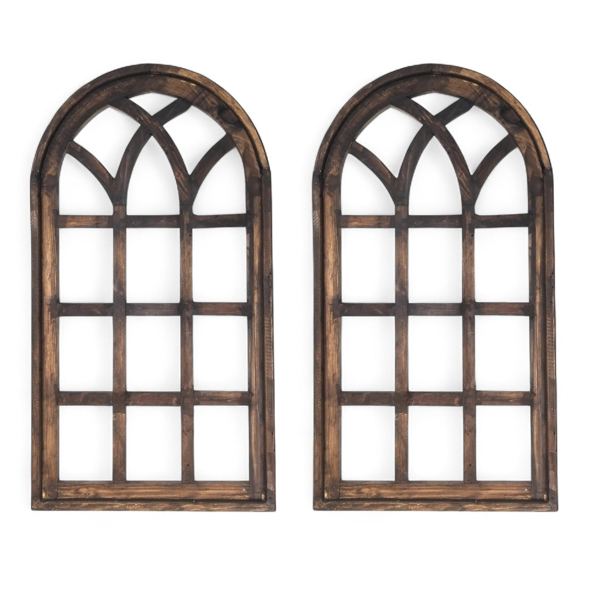 44 Inch Wall Wood Window Arch -Large Cathedral Window Frame-Sunset Grove Cathedral - Ranch Junkie Mercantile LLC