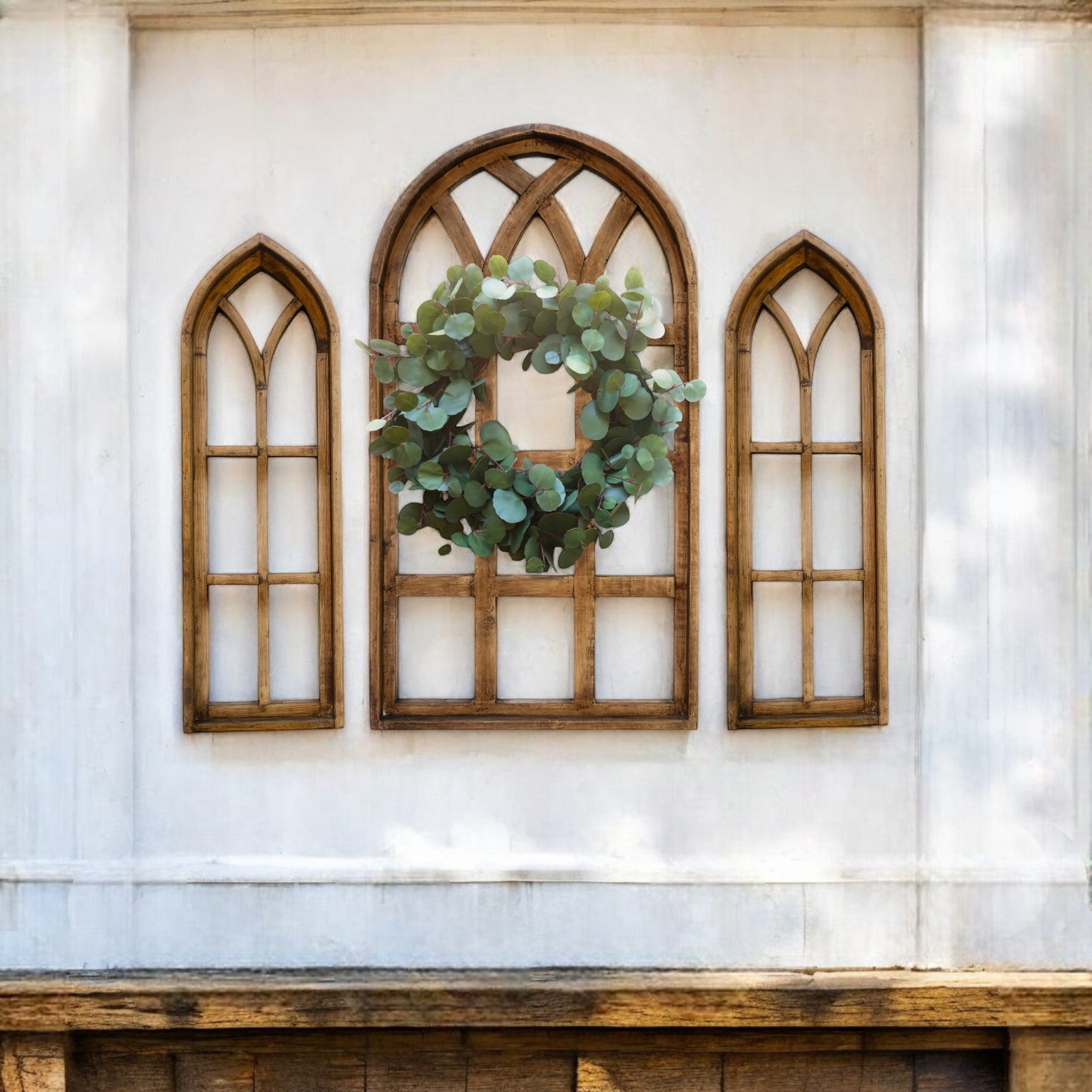 Set of 3 Farmhouse Wood Large Sunset Grove Window Collection- The Sunset Grove Collection + Wreath Option - Ranch Junkie Mercantile LLC
