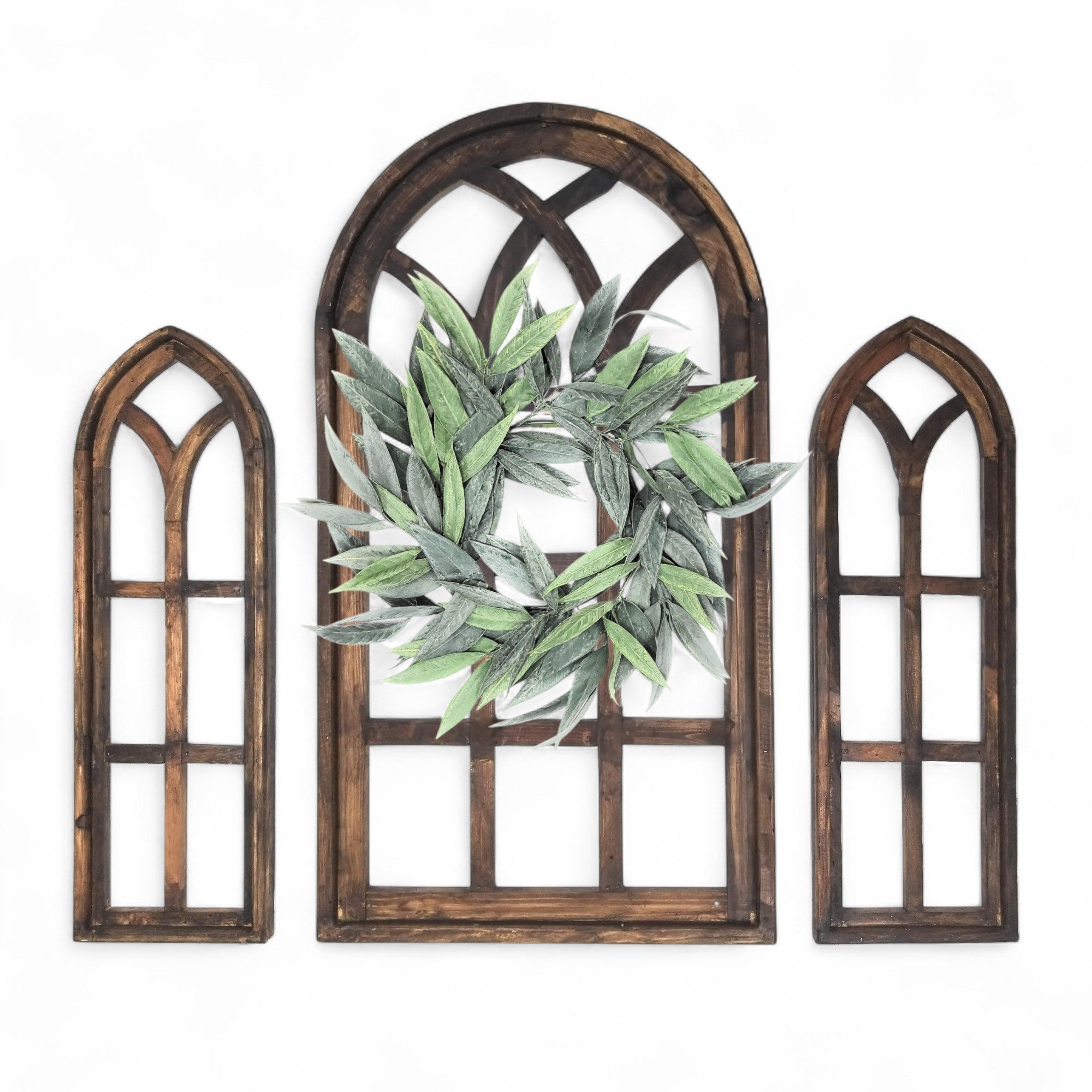 Set of 3 Farmhouse Wood Large Sunset Grove Window Collection- The Sunset Grove Collection + Wreath Option - Ranch Junkie Mercantile LLC