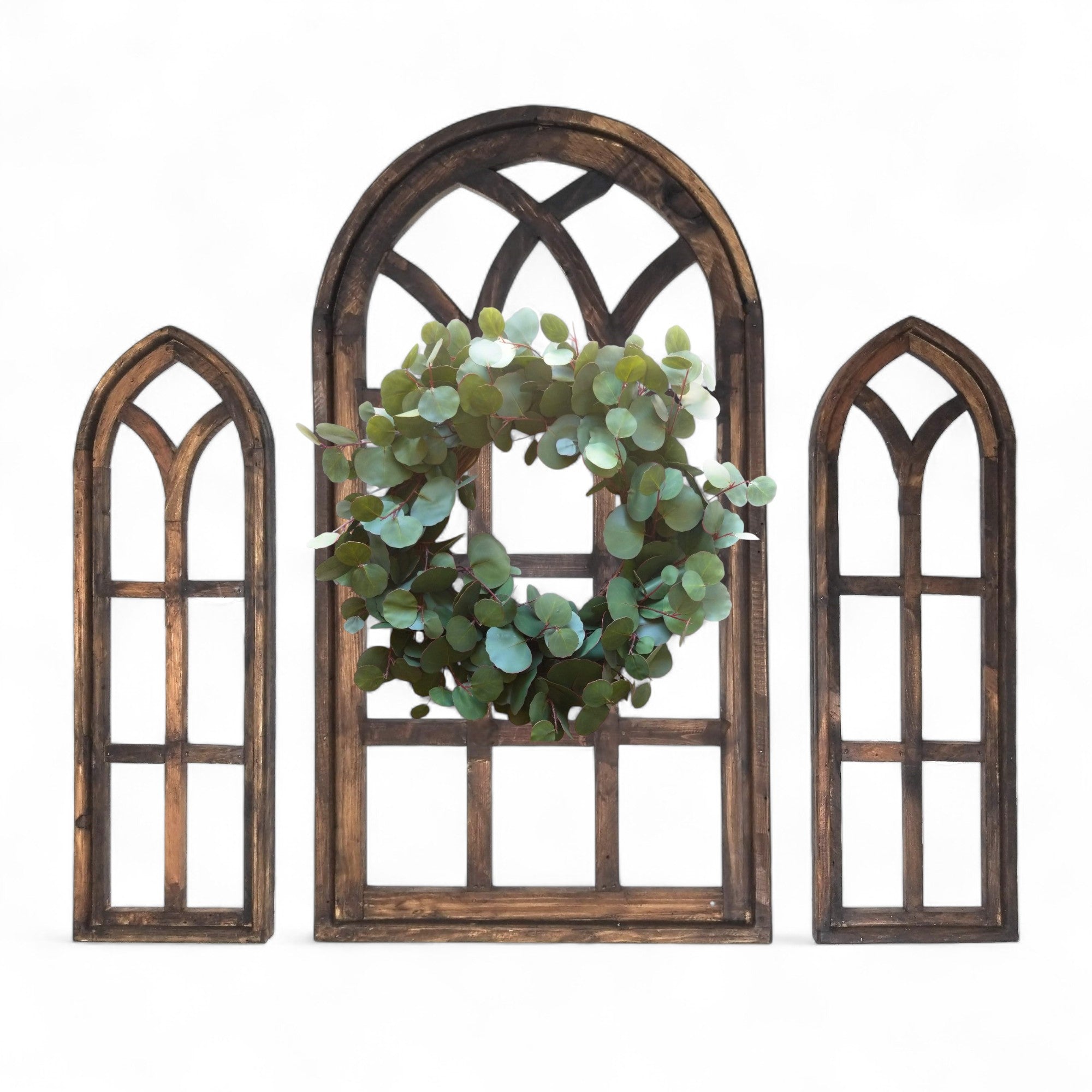 Set of 3 Farmhouse Wood Large Sunset Grove Window Collection- The Sunset Grove Collection + Wreath Option - Ranch Junkie Mercantile LLC