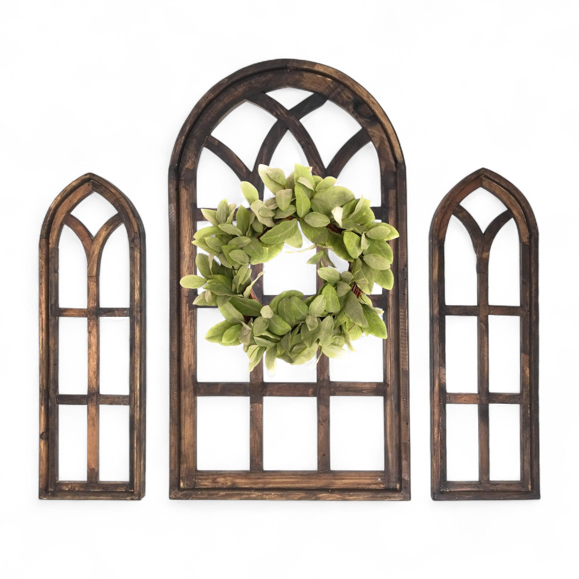 Set of 3 Farmhouse Wood Large Sunset Grove Window Collection- The Sunset Grove Collection + Wreath Option - Ranch Junkie Mercantile LLC