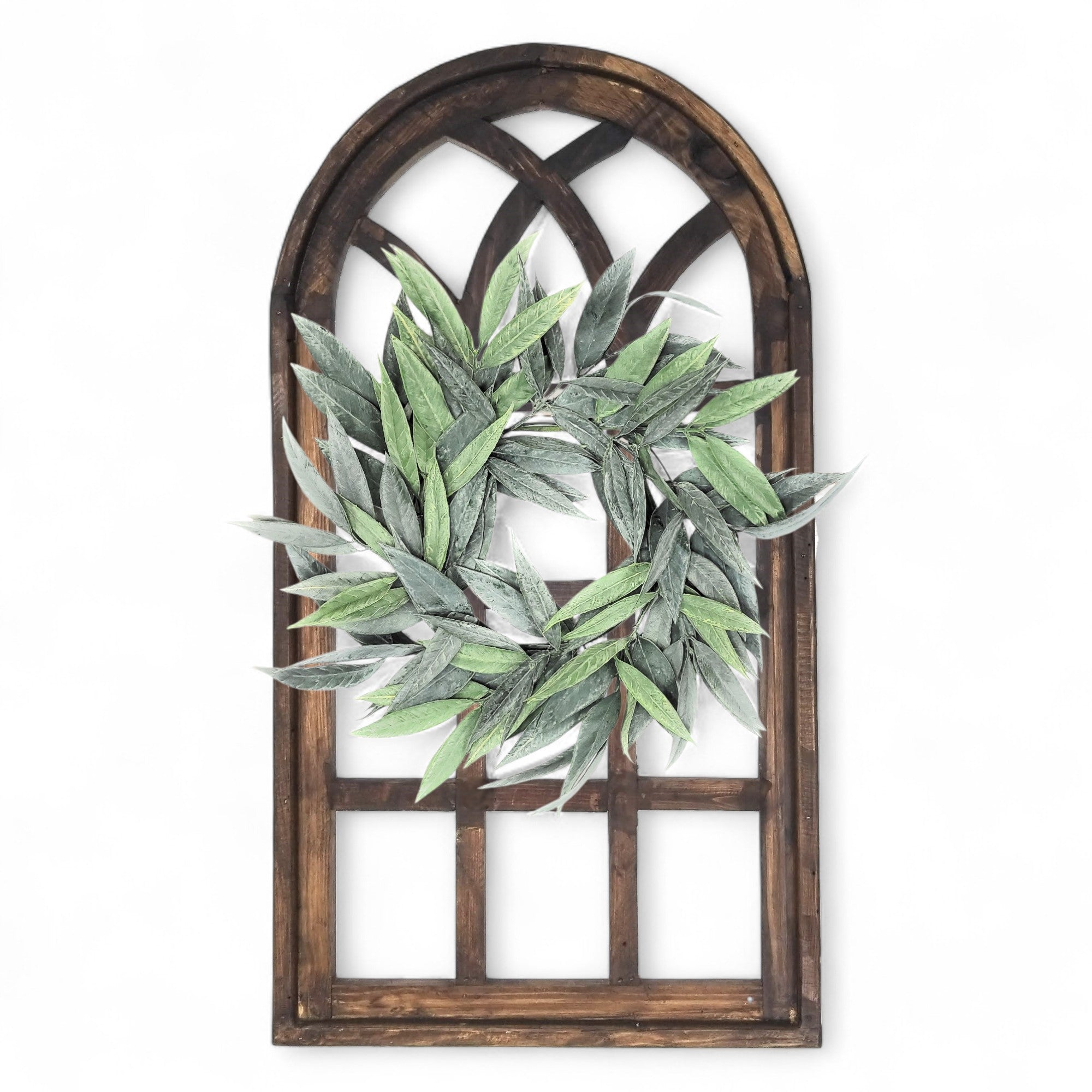 44 Inch Wall Wood Window Arch -Large Cathedral Window Frame-Sunset Grove Cathedral - Ranch Junkie Mercantile LLC