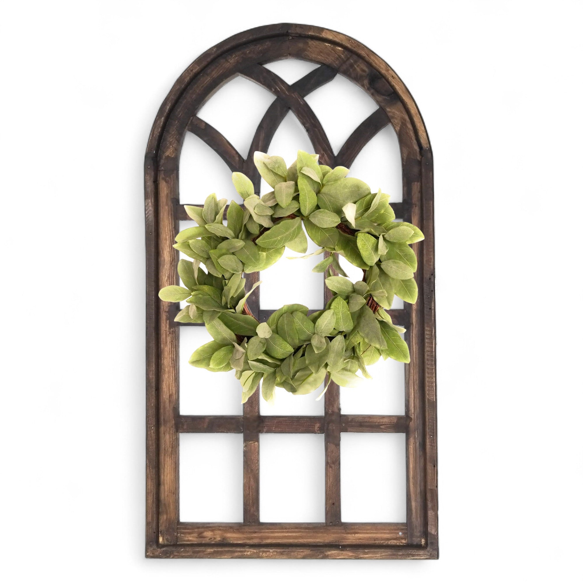 44 Inch Wall Wood Window Arch -Large Cathedral Window Frame-Sunset Grove Cathedral - Ranch Junkie Mercantile LLC