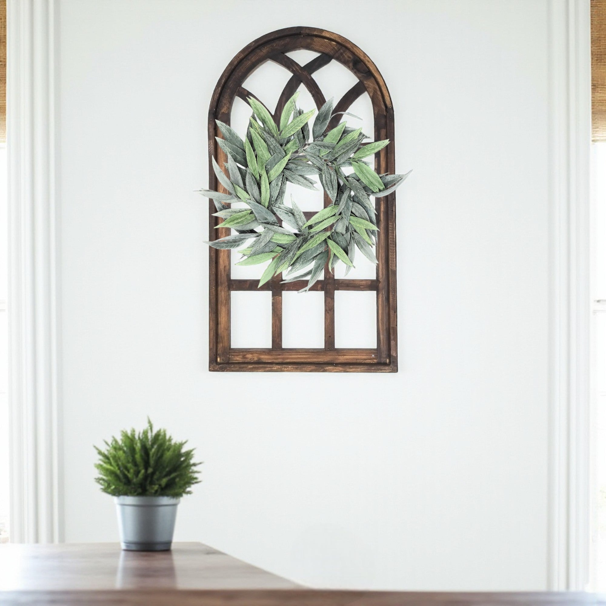 44 Inch Wall Wood Window Arch -Large Cathedral Window Frame-Sunset Grove Cathedral - Ranch Junkie Mercantile LLC