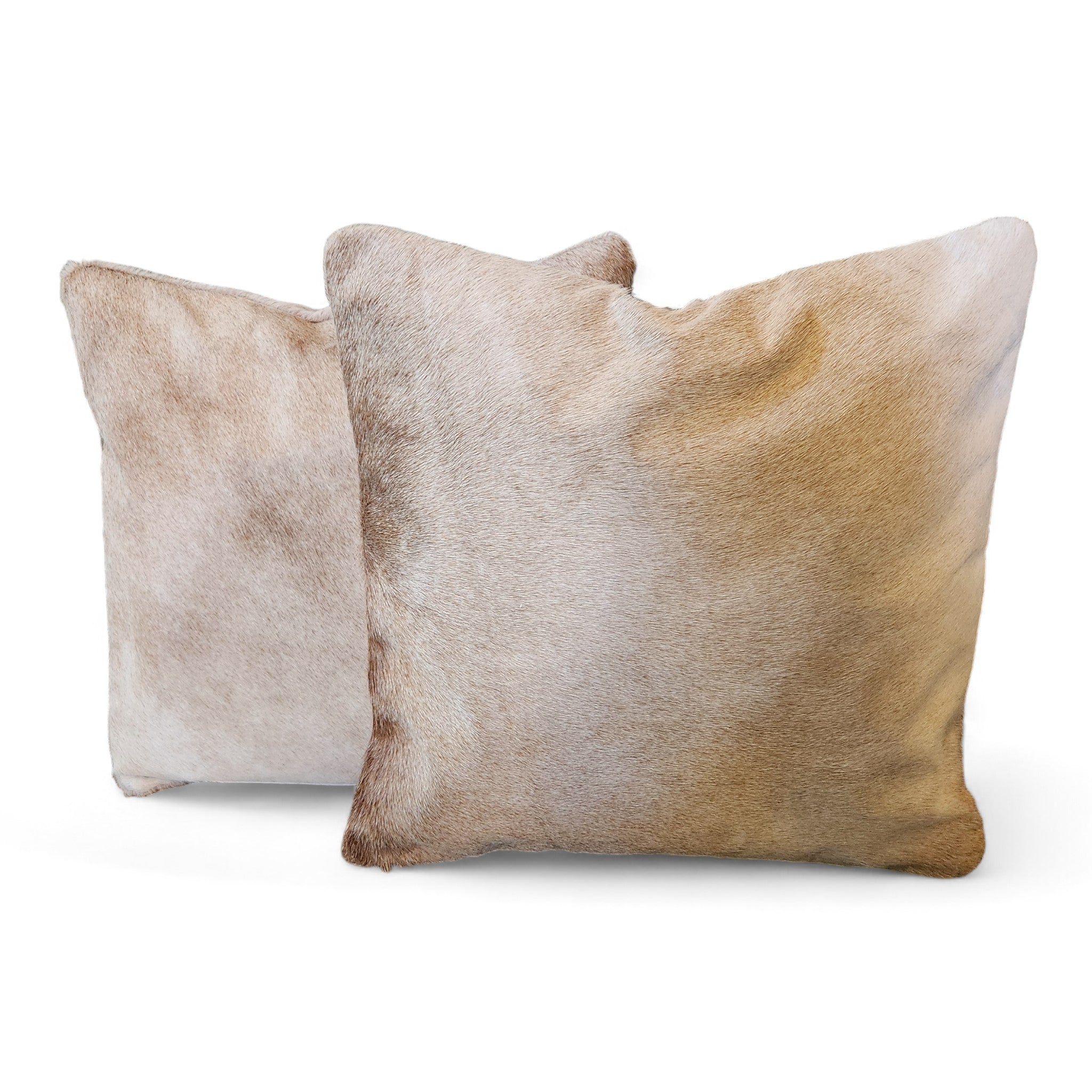 18x18 Genuine Cowhide Pillow Covers Toasted Marshmallow Palomino Double Sided Highlands Cowhide Pillow - Ranch Junkie Mercantile LLC