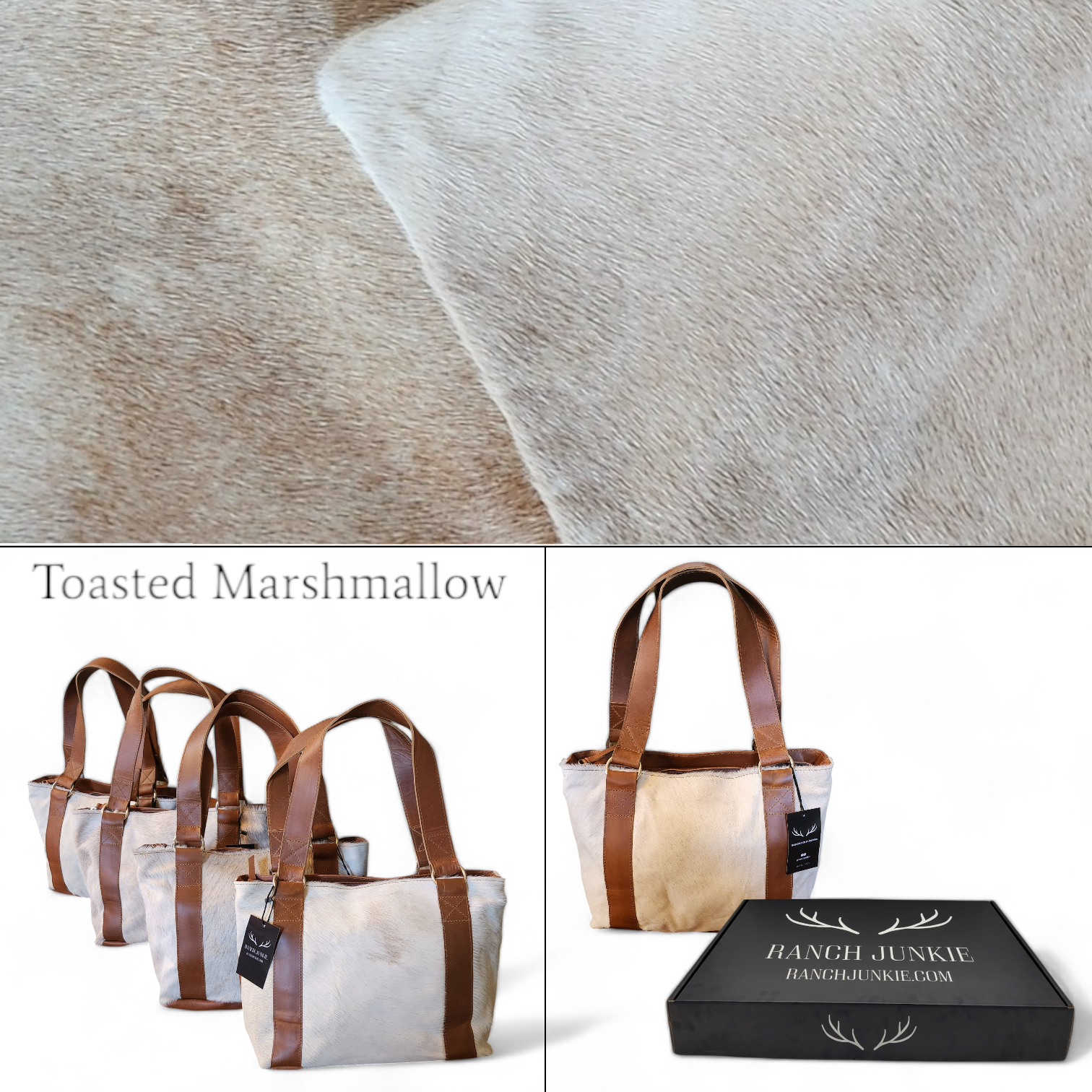 Bundle Deal Highlands Cowhide Tote Purse Saddle + Envelope Cowhide Large Wallet Saddle - Ranch Junkie Mercantile LLC