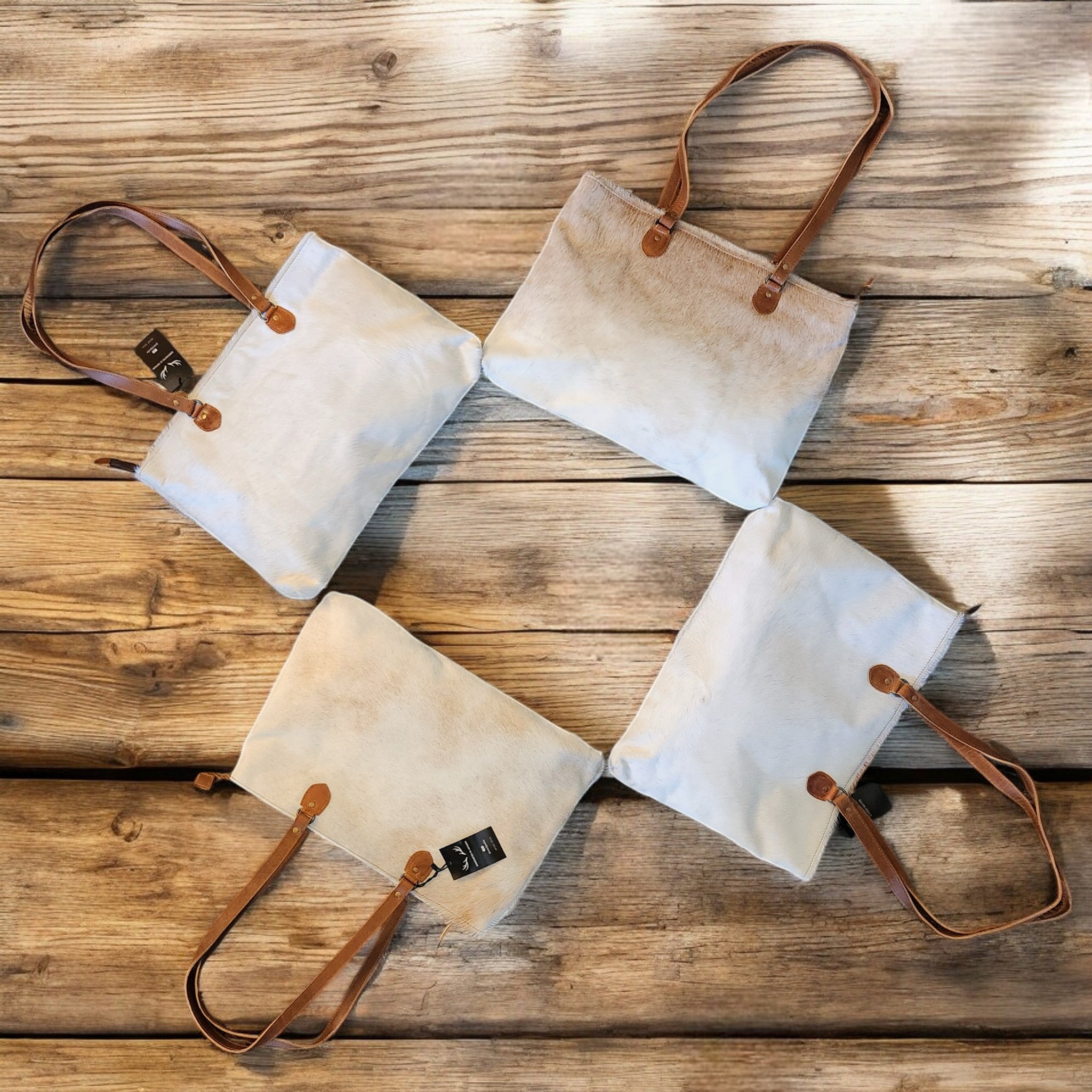 Genuine Cowhide Large Tote Highlands Cowhide Tote Bag Saddle - Ranch Junkie Mercantile LLC