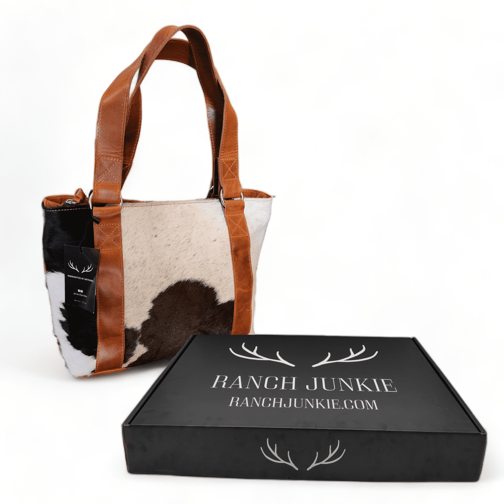 Genuine Cowhide Tote Handbag Highlands Brown Purse - Ranch Junkie Mercantile LLC