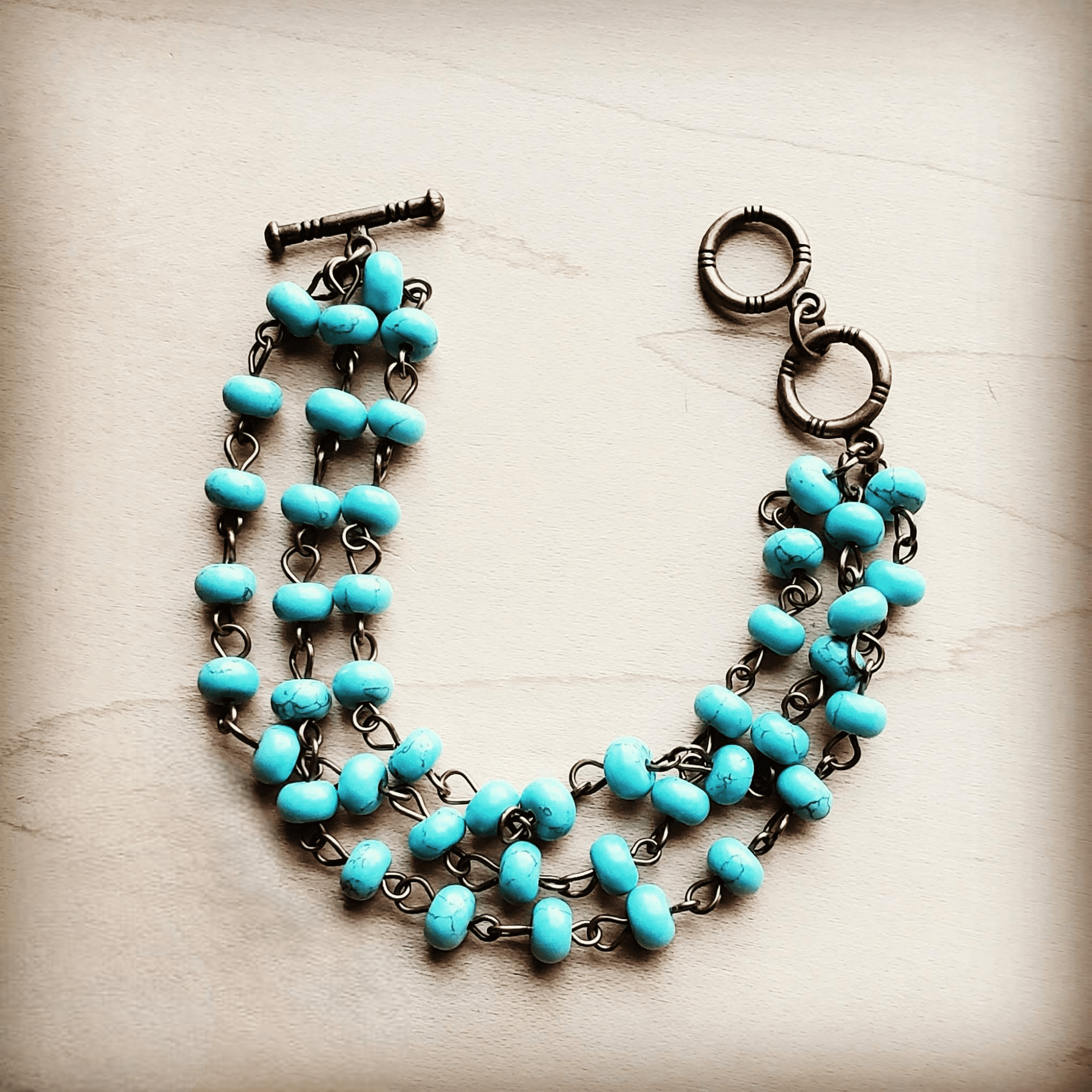 Turquoise Triple Strand Bracelet - Ranch Junkie Mercantile LLC