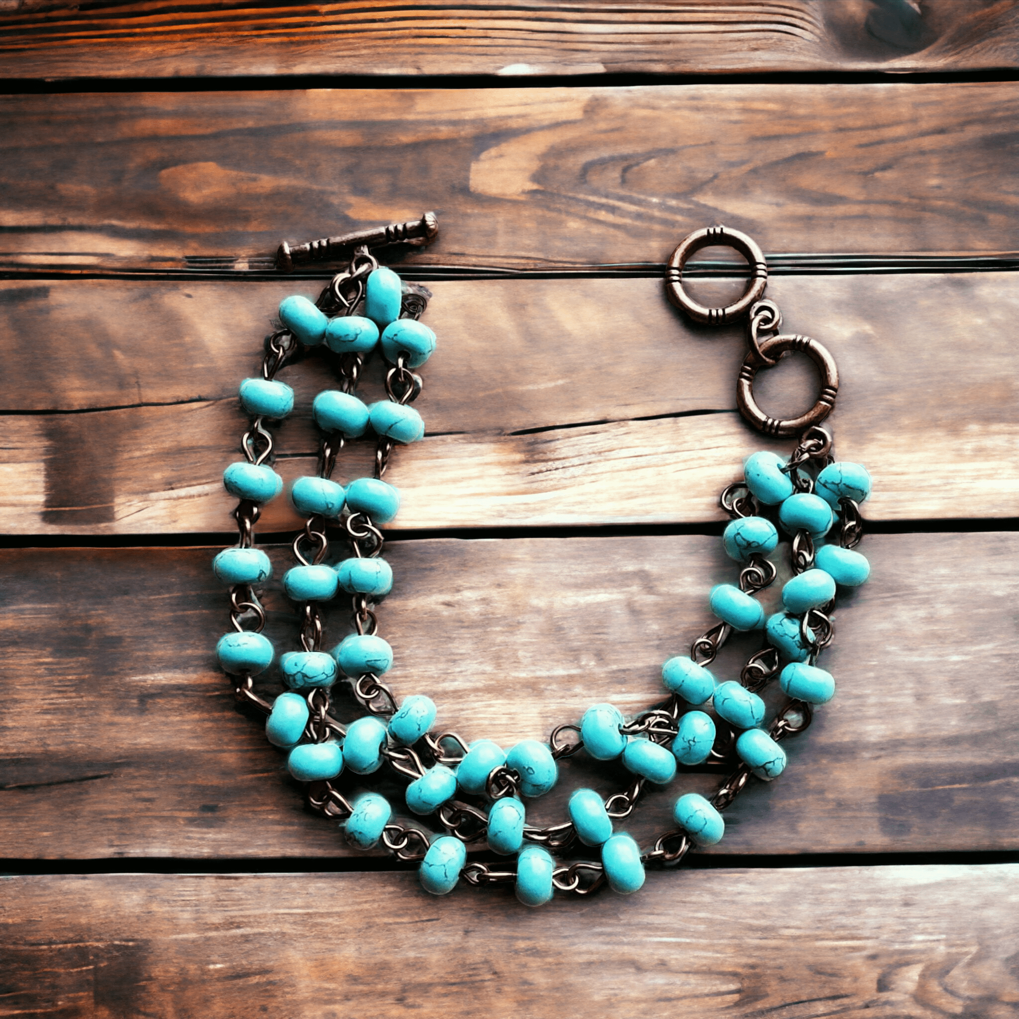 Turquoise Triple Strand Bracelet - Ranch Junkie Mercantile LLC