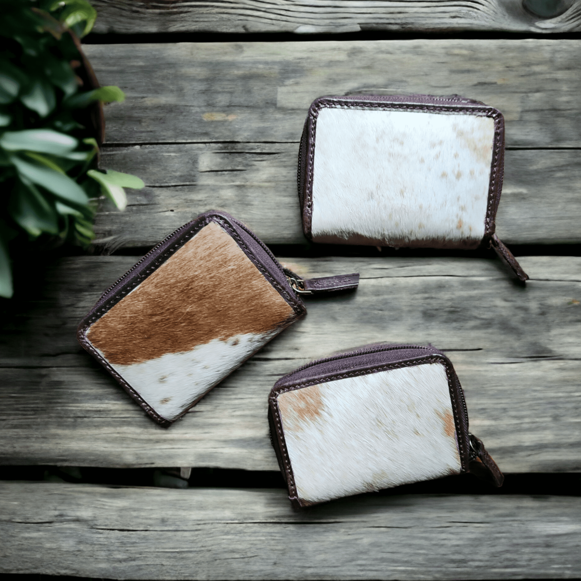 Cowhide Credit Card Wallet Cowhide Wallet Small Leather Highlands Wallet - Ranch Junkie Mercantile LLC