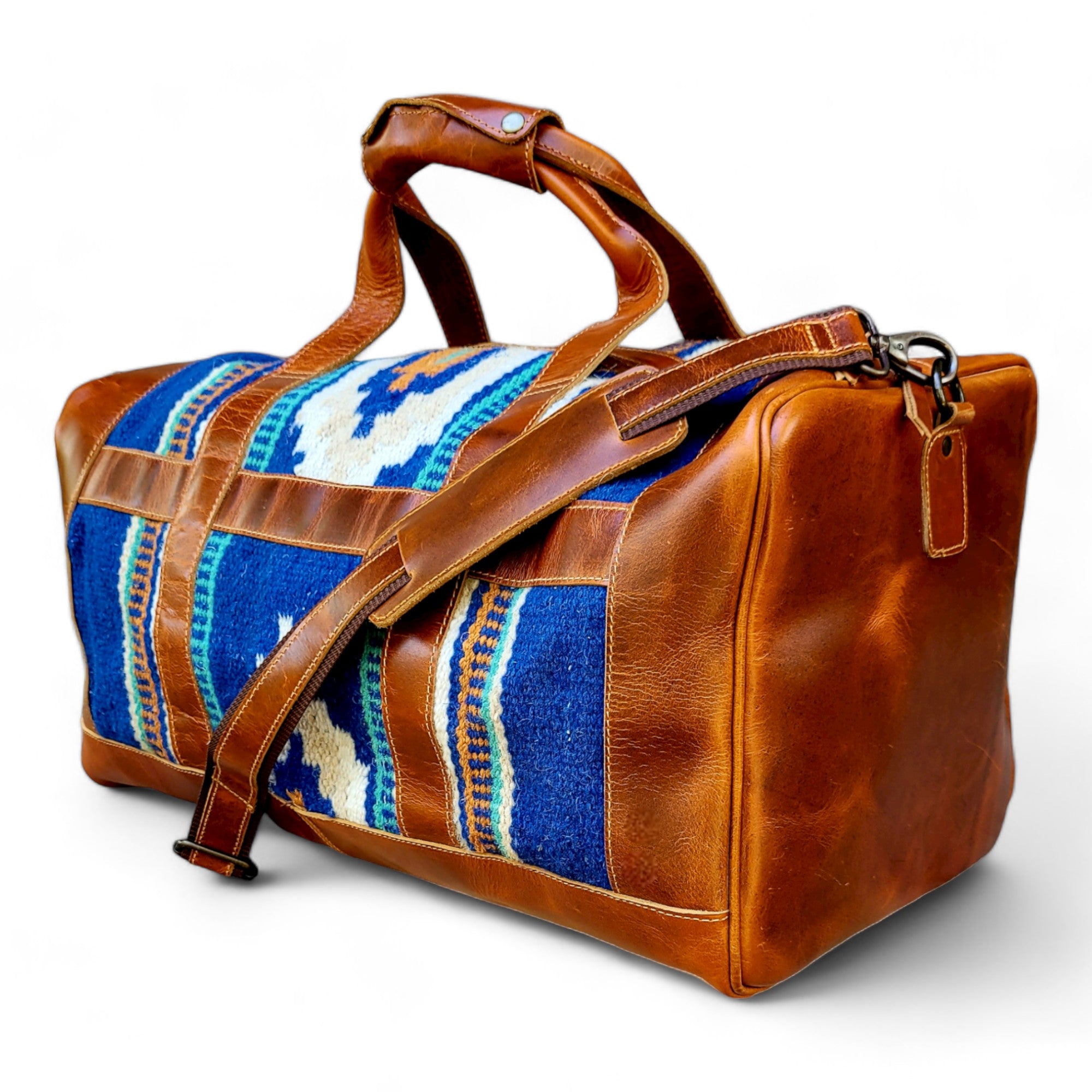 Bundle Deal Dakota Southwestern Leather Aztec Weekender Duffel Bag + Large Boho Tote - Ranch Junkie Mercantile LLC