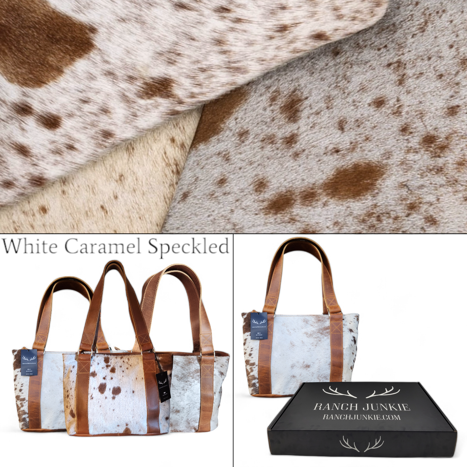 Bundle Deal Highlands Cowhide Tote Purse Saddle + Envelope Cowhide Large Wallet Saddle - Ranch Junkie Mercantile LLC