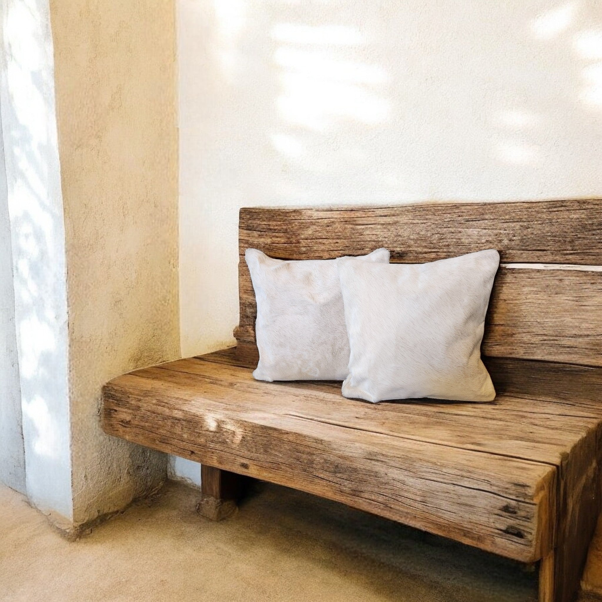 18x18 Genuine Cowhide Pillow Covers Toasted Marshmallow Palomino Double Sided Highlands Cowhide Pillow - Ranch Junkie Mercantile LLC