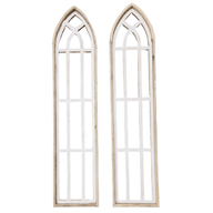 Set Of 2 White Waters Cathedral Windows - Farmhouse Cathedral Windows Rustic White 4 Sizes - Ranch Junkie Mercantile LLC