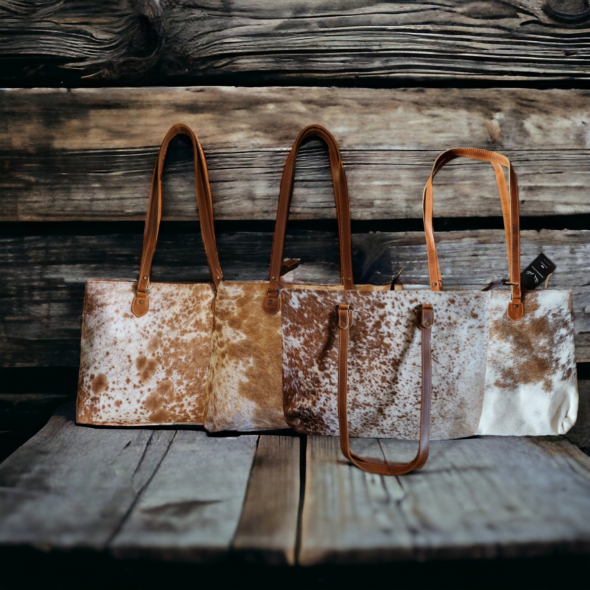 Bundle Deal Highlands Cowhide Large Tote Saddle + Envelope Cowhide Large Wallet Saddle - Ranch Junkie Mercantile LLC