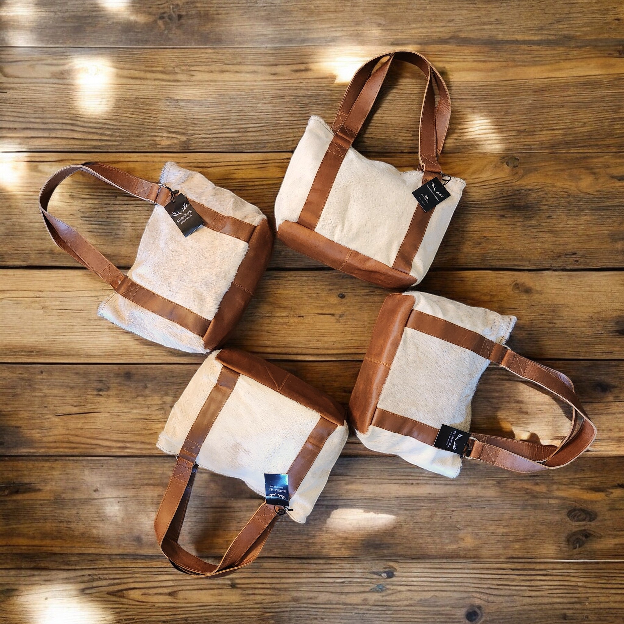 Genuine Cowhide Tote Handbag Highlands Brown Purse - Ranch Junkie Mercantile LLC