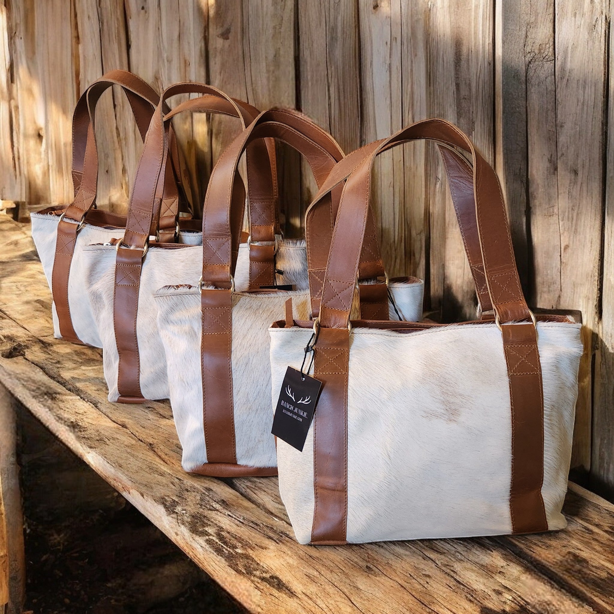 Genuine Cowhide Tote Handbag Highlands Brown Purse - Ranch Junkie Mercantile LLC