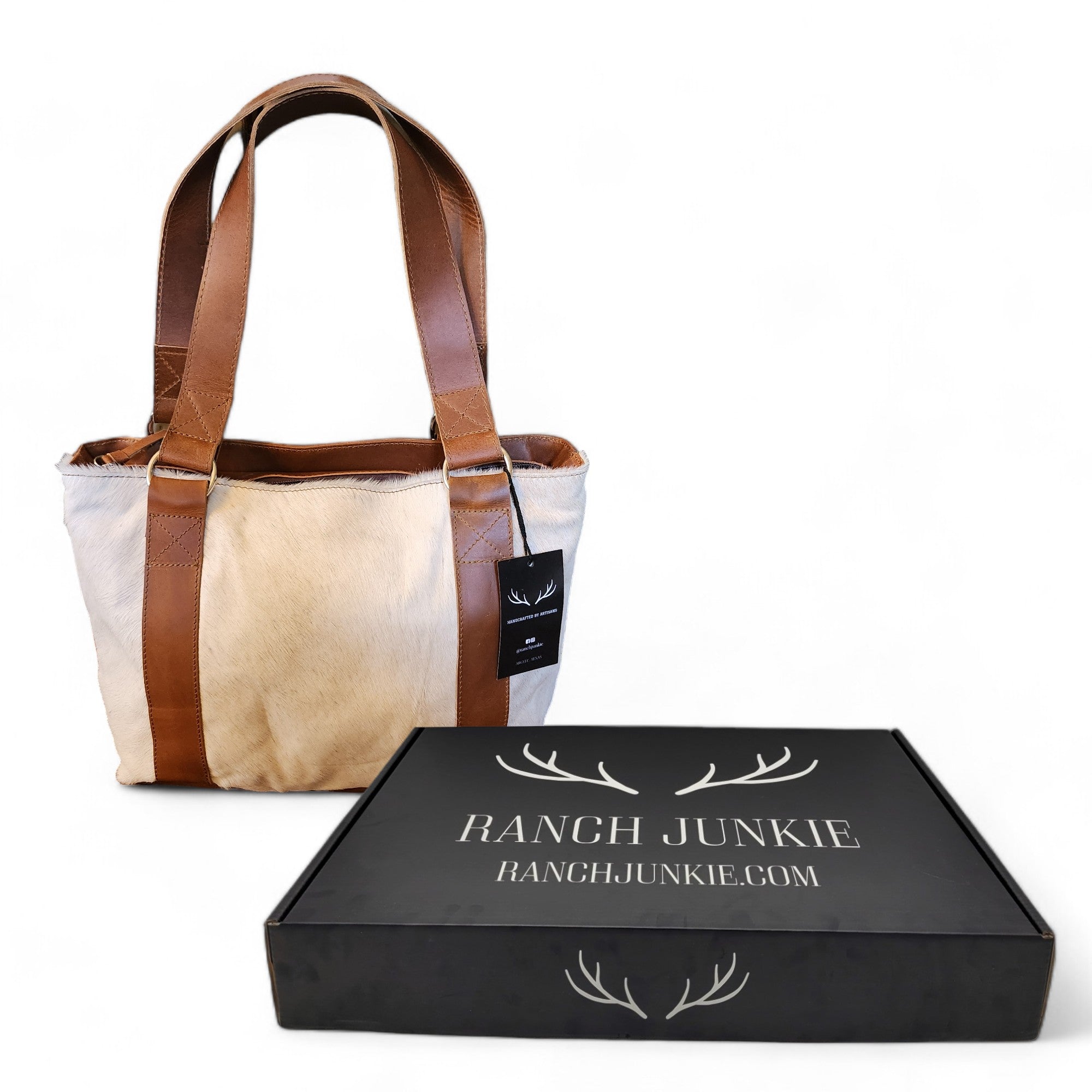 Genuine Cowhide Tote Handbag Highlands Brown Purse - Ranch Junkie Mercantile LLC