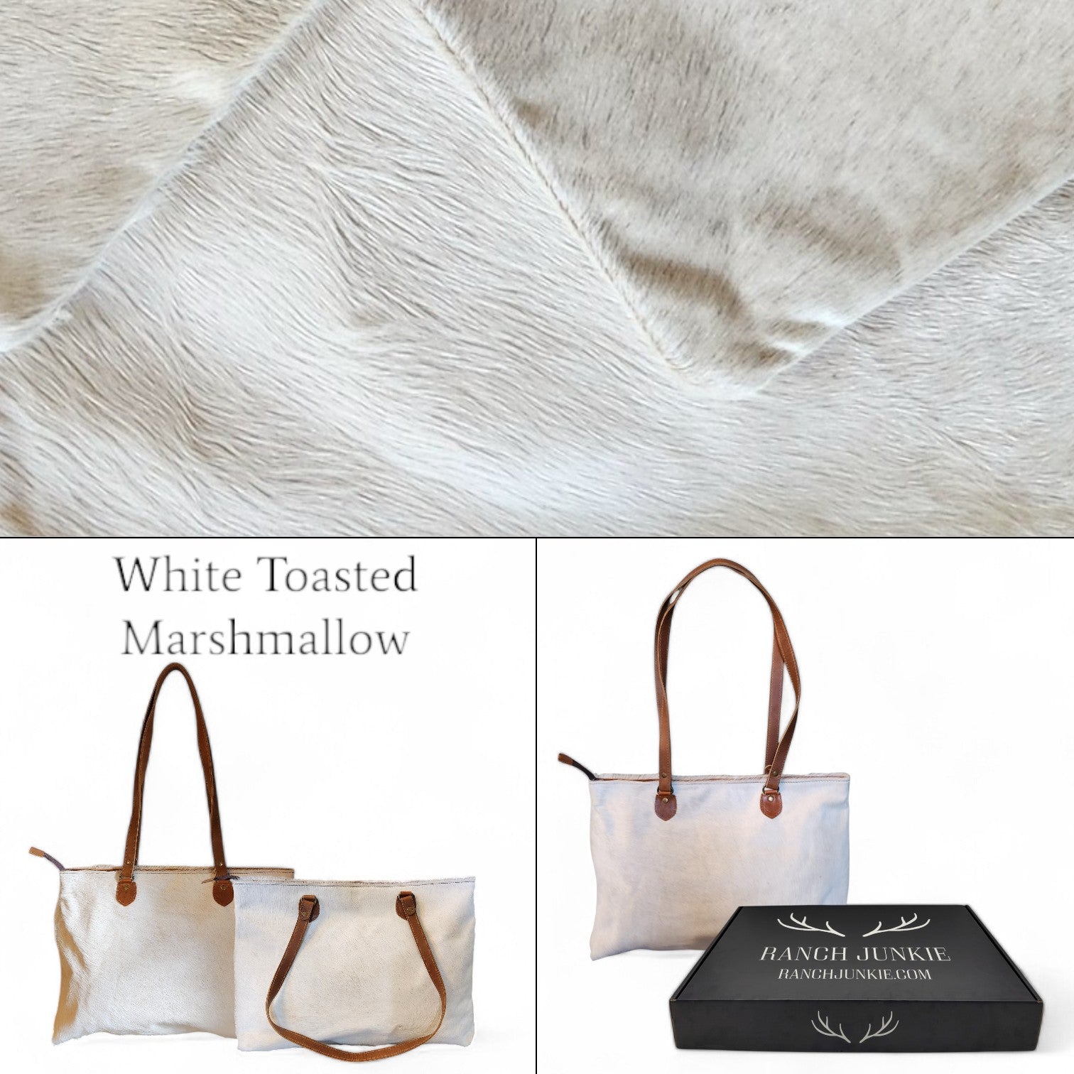 Genuine Cowhide Large Tote Highlands Cowhide Tote Bag Saddle - Ranch Junkie Mercantile LLC