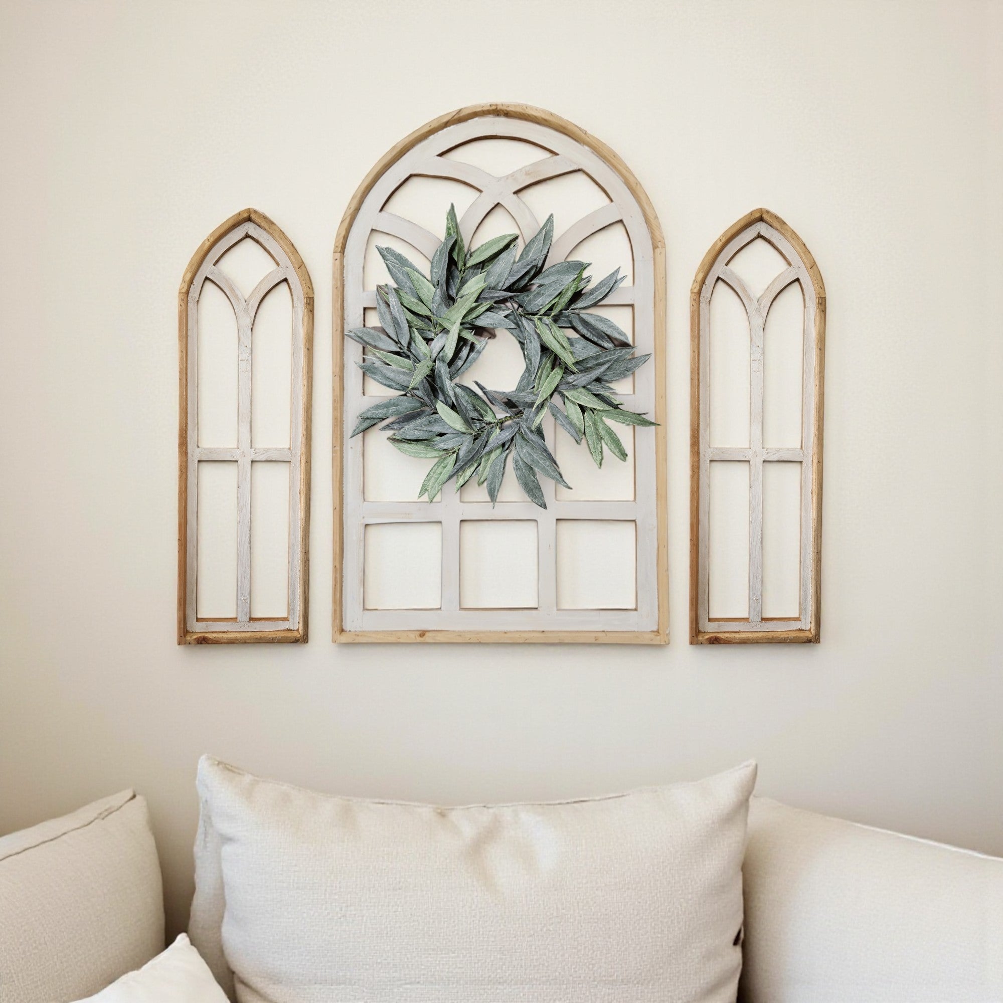 Set of 3 Farmhouse Wooden Paradise Window Collection Window Arches Farmhouse Wood Cathedrals - Ranch Junkie Mercantile LLC