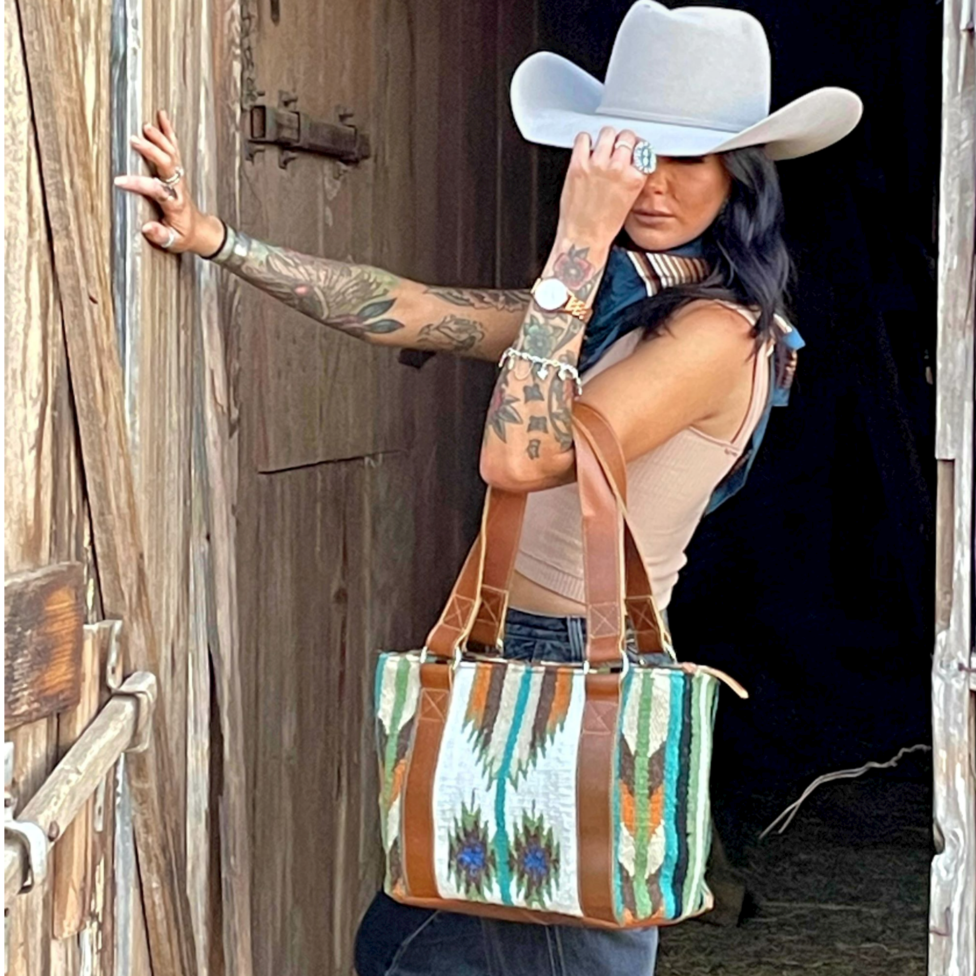 Bundle Deal Aspen Southwestern Handwoven Western Handbag + Aspen Large Handwoven Wool Boho Tote - Ranch Junkie Mercantile LLC