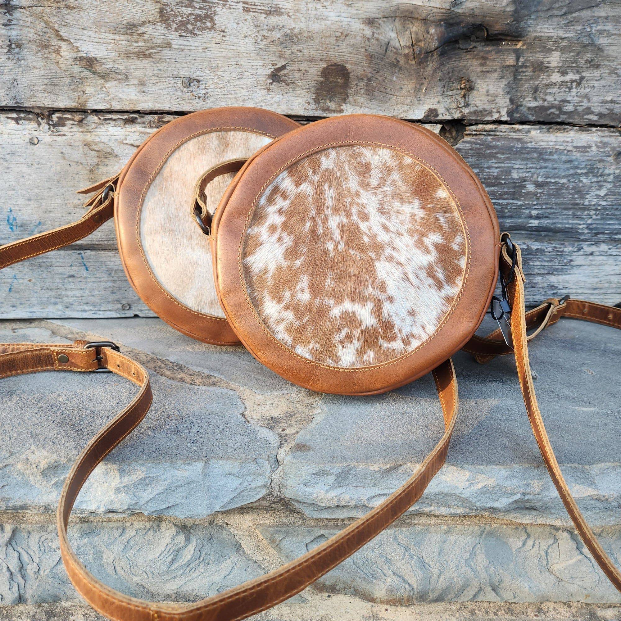 Genuine Cowhide Saddle Canteen Crossbody Highlands Purse - Ranch Junkie Mercantile LLC