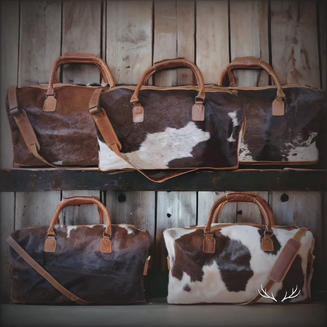 Genuine Cowhide Duffel Bag The Highlands Saddle Large Cowhide Duffel