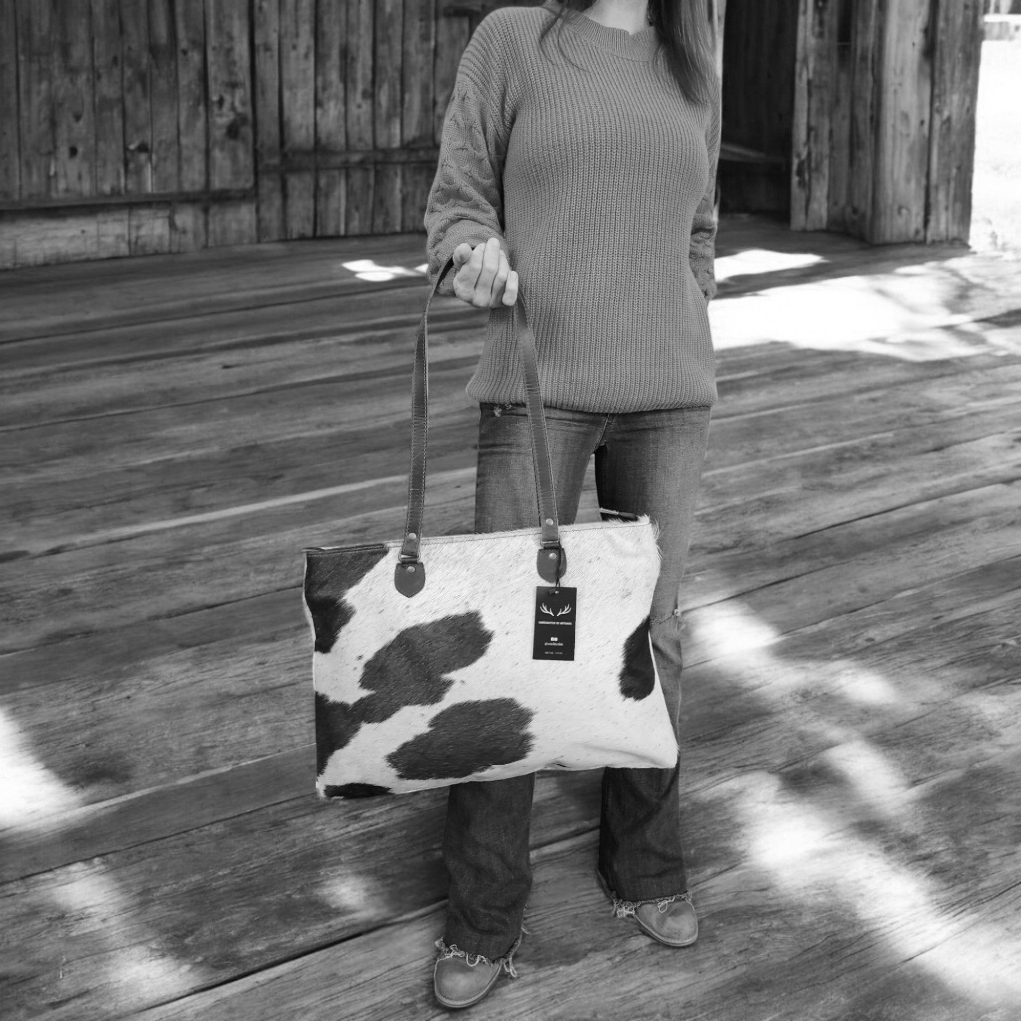 Sample Sale Highlands Genuine Cowhide Large Tote #14 - Ranch Junkie Mercantile LLC