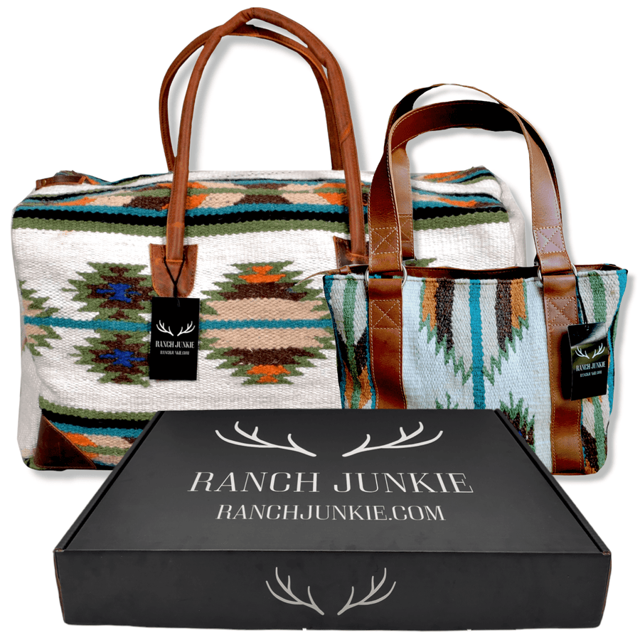 Bundle Deal- Aspen Wool Southwestern Boho Aztec Large Weekender Duffel Bag +Aspen Handwoven Wool Tote Purse Luggage & BagsRanch Junkie