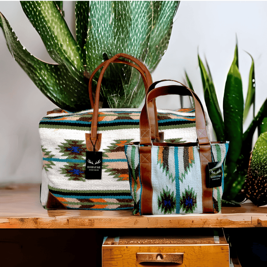 Bundle Deal- Aspen Wool Southwestern Boho Aztec Large Weekender Duffel Bag +Aspen Handwoven Wool Tote Purse Luggage & BagsRanch Junkie