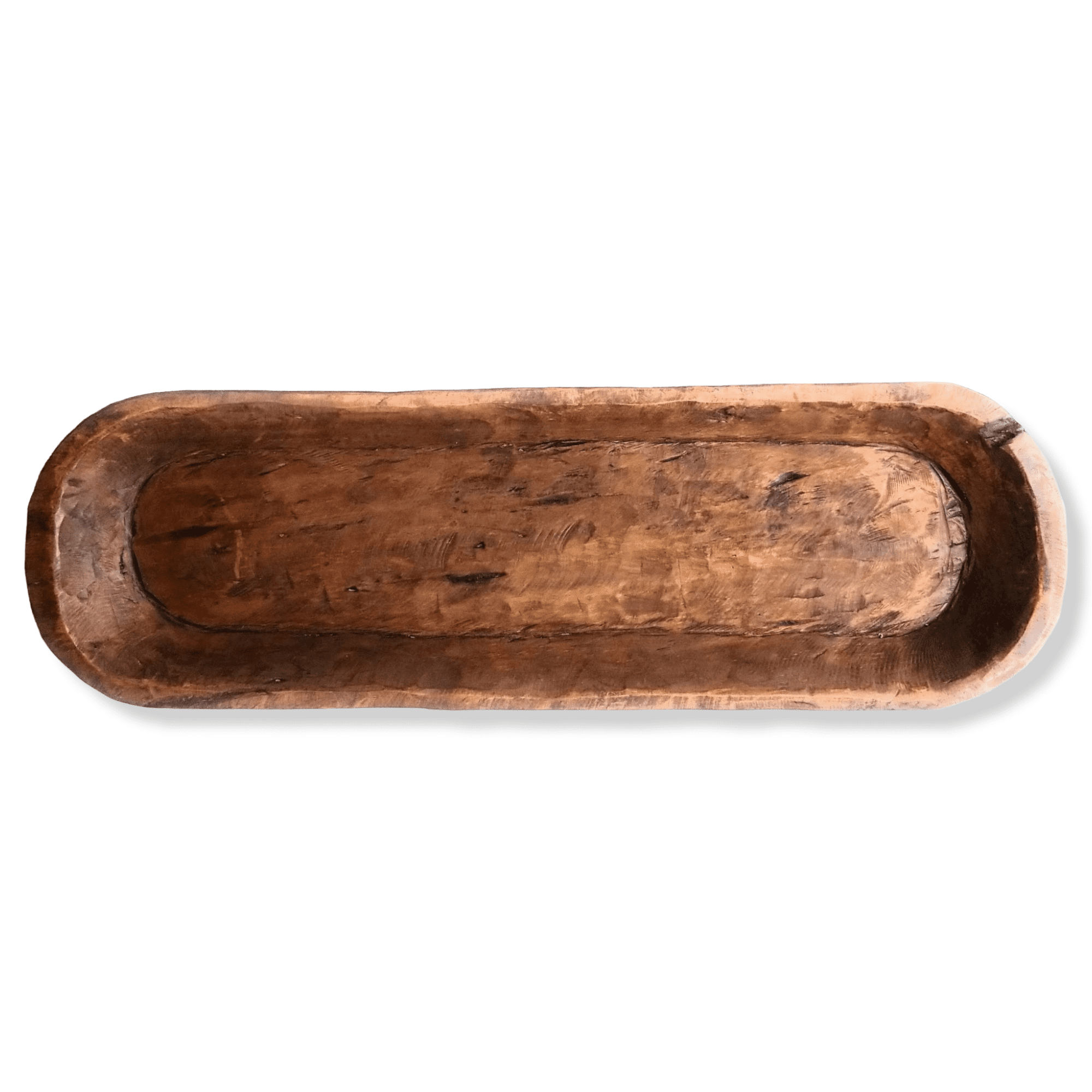 38"-40" Long Extra Large Wood Dough Bowl- Extra Long Wood Decorative Bowl- The Big Bend Large Dough Bowl - Ranch Junkie Mercantile LLC