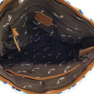Bundle Deal -The Dakota Southwestern Leather Aztec Weekender Duffel Bag + Large Handwoven Wool Boho Tote - Ranch Junkie Mercantile LLC