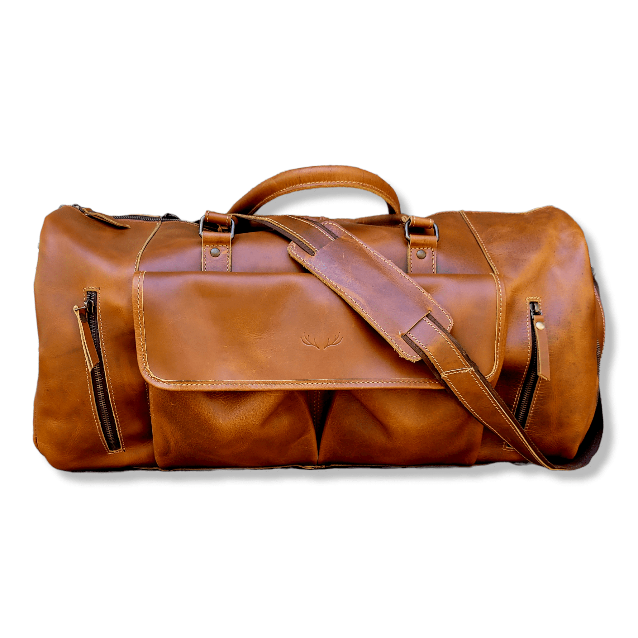 Denali Vintage Saddle Leather Weekender Leather Duffel Bag - Ranch Junkie Mercantile LLC
