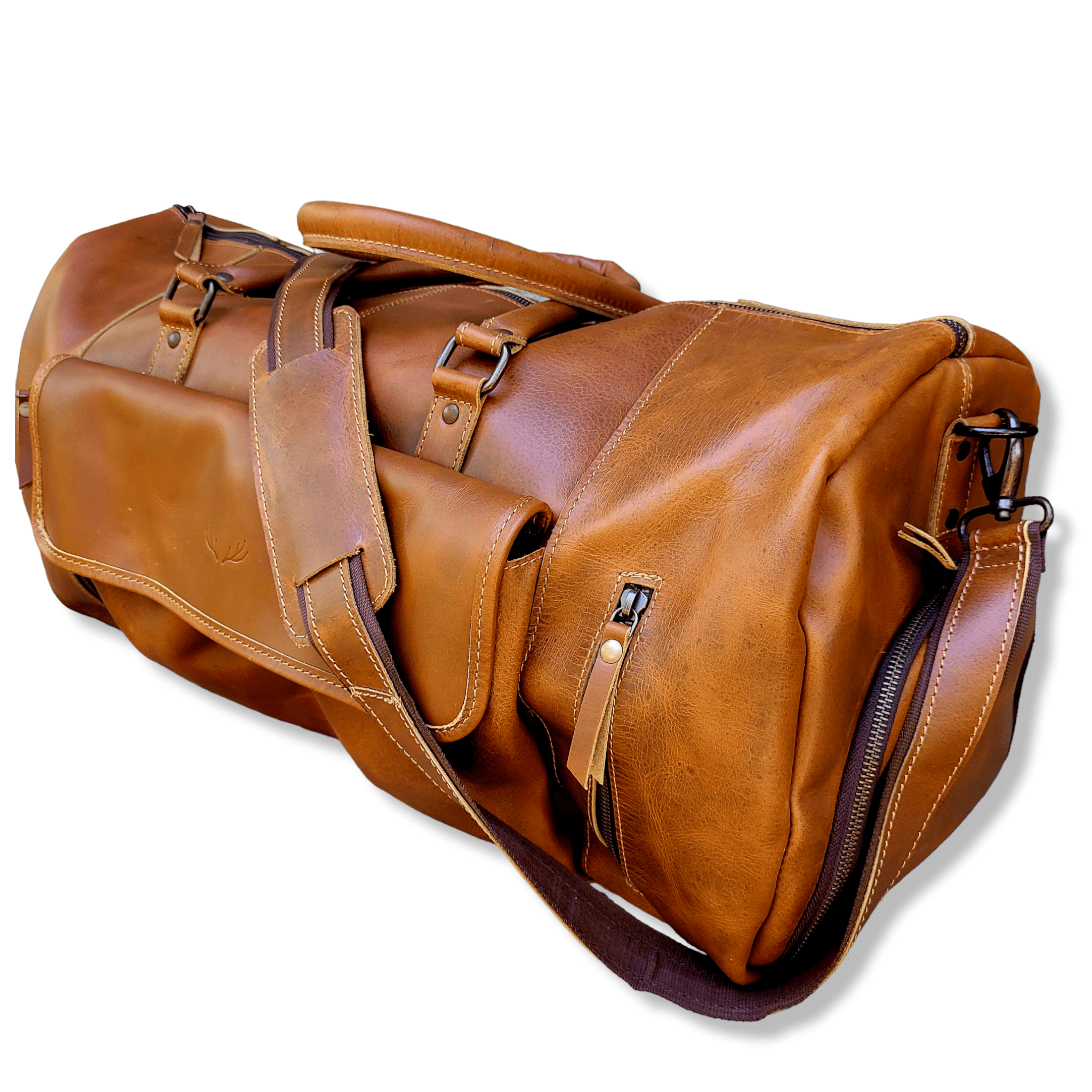 Denali Vintage Saddle Leather Weekender Leather Duffel Bag - Ranch Junkie Mercantile LLC