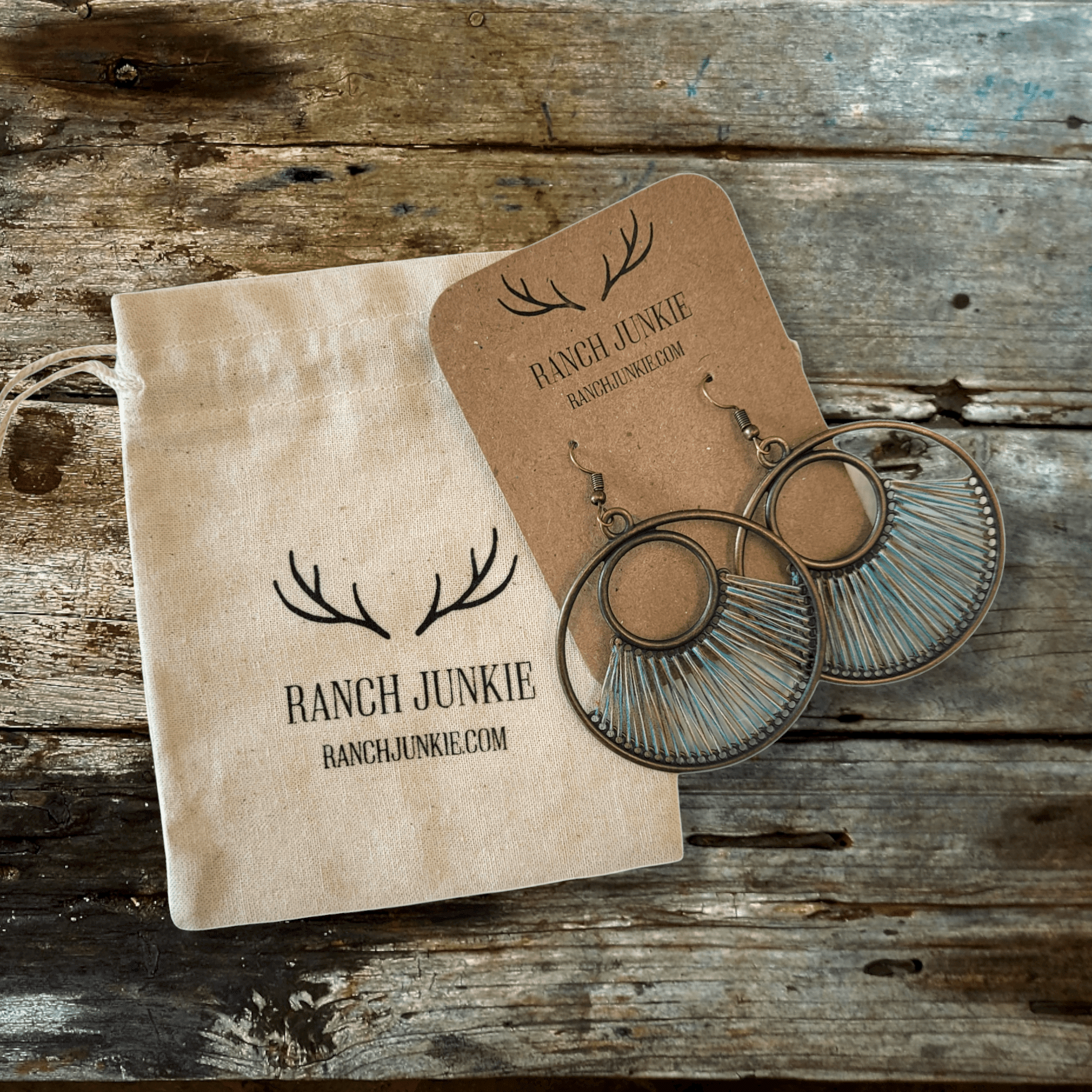 Fan Woven Hoop Earrings - Ranch Junkie Mercantile LLC