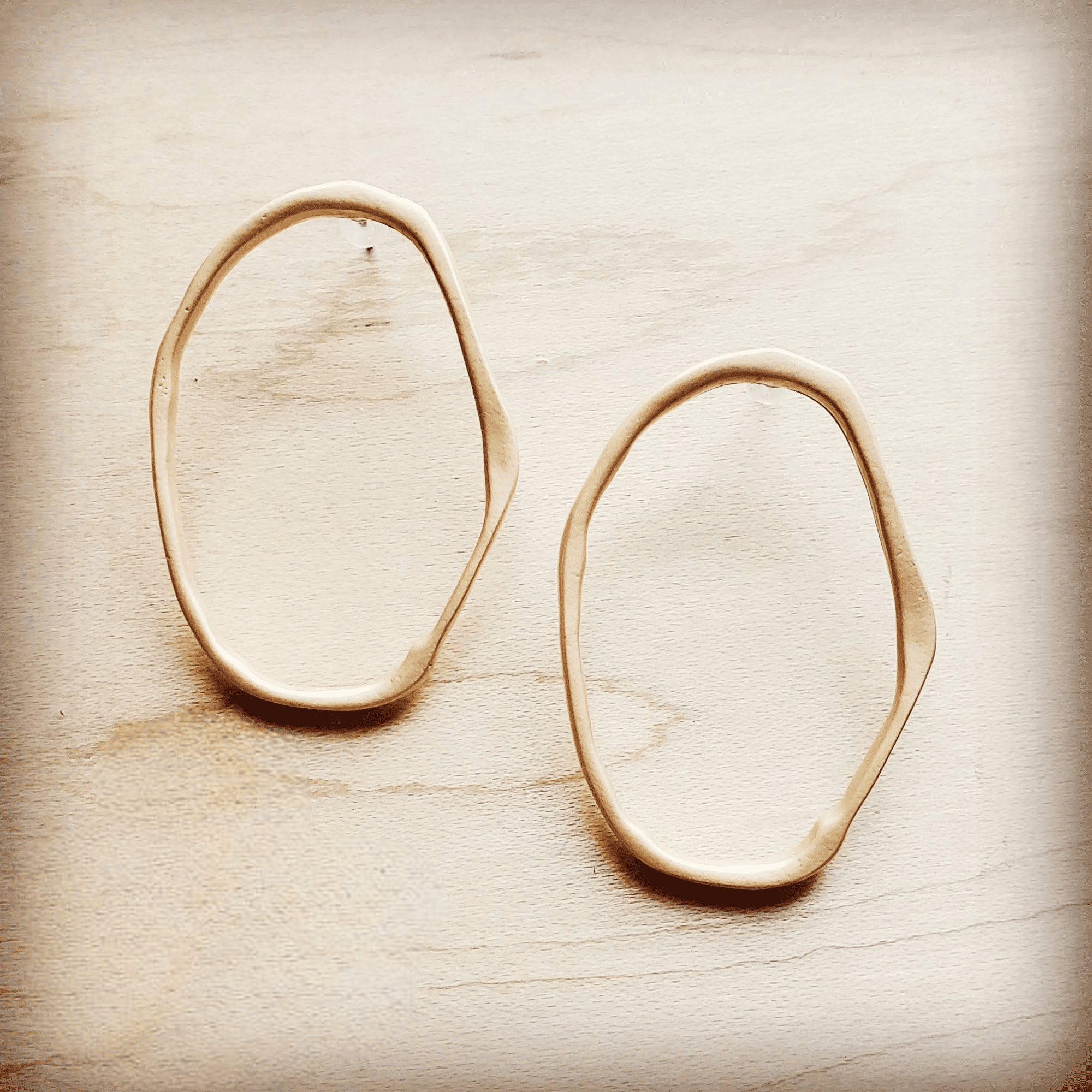 Matte Gold Hoop Earrings - Ranch Junkie Mercantile LLC