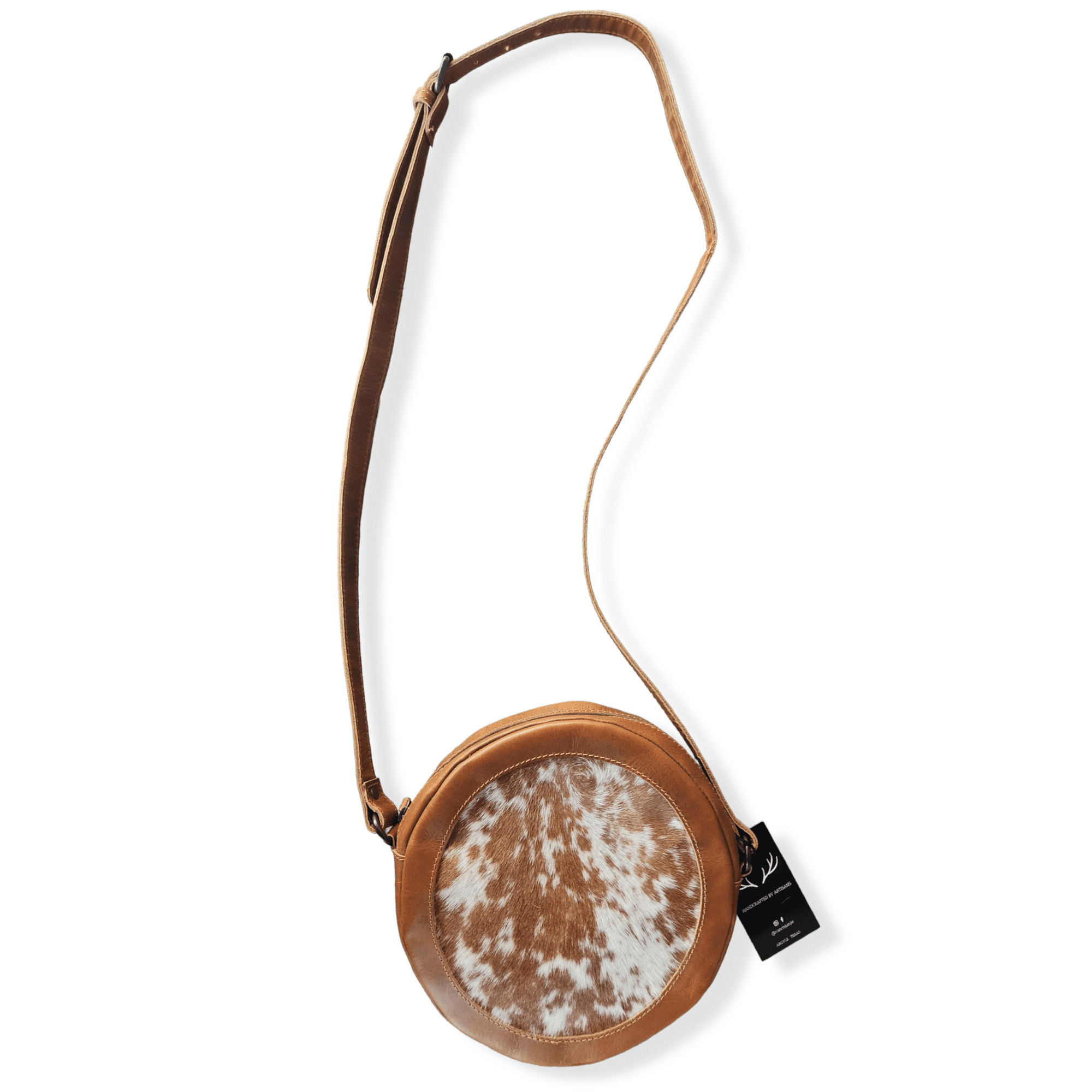 Bundle Deal Highlands Large Genuine Cowhide Weekender Duffel Saddle+ Crossbody Canteen Saddle - Ranch Junkie Mercantile LLC