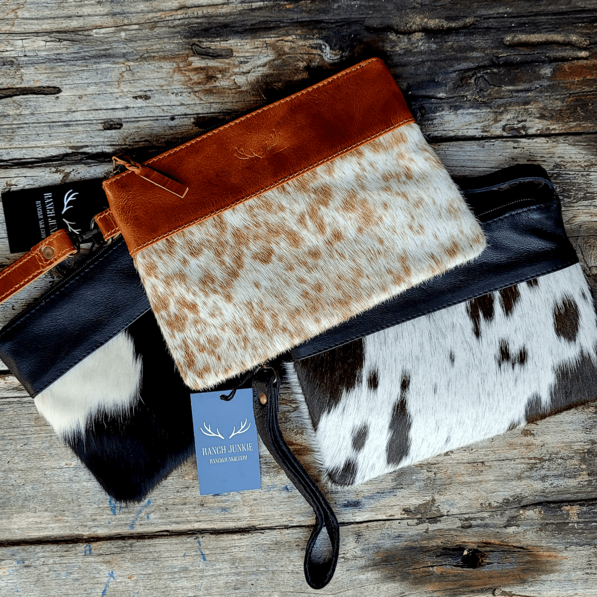 Genuine Cowhide Wristlet Highlands Clutch Bag - Ranch Junkie Mercantile LLC