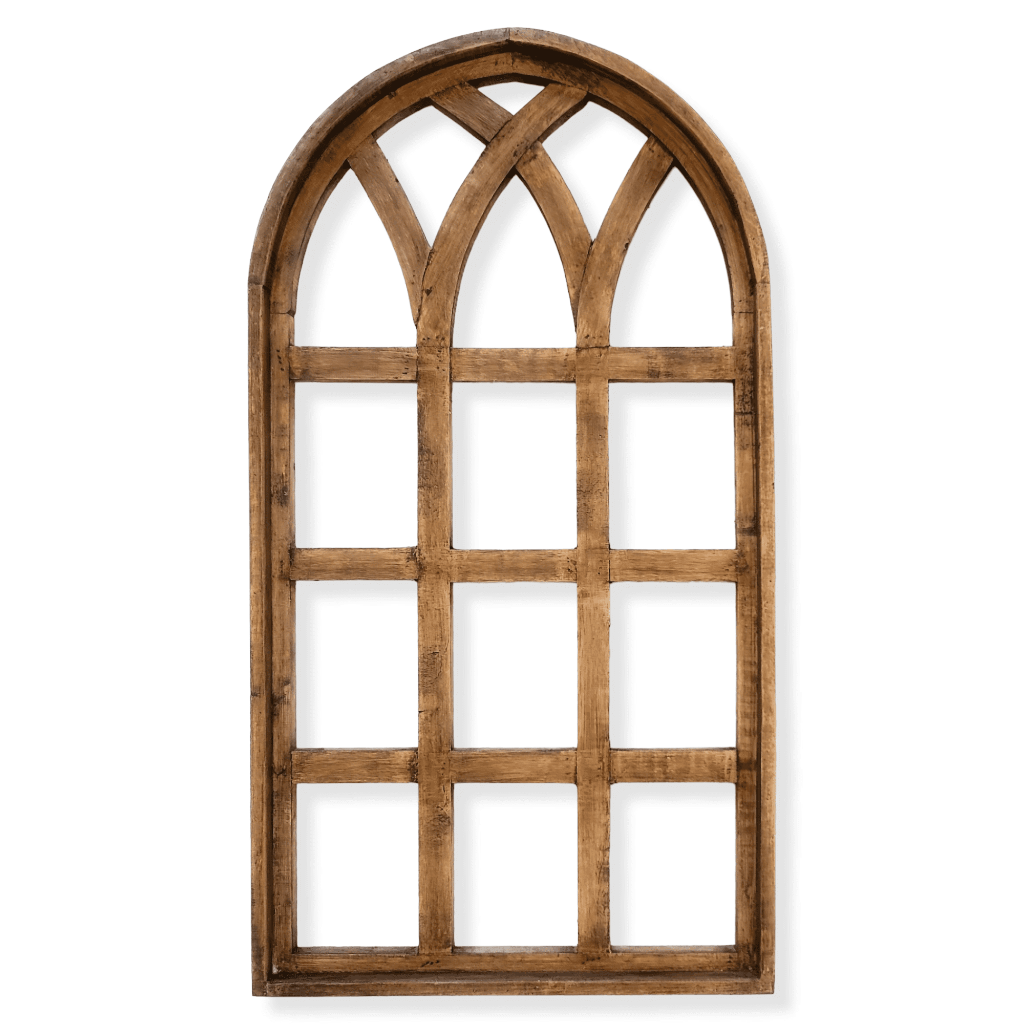 44 Inch Wall Wood Window Arch -Large Cathedral Window Frame-Sunset Grove Cathedral - Ranch Junkie Mercantile LLC