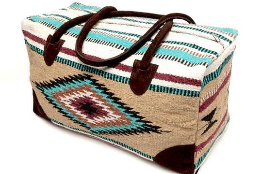 Bundle Deal- Diego Southwestern Weekender Bag + Copper Hoop Turquoise Earrings Bundle - Ranch Junkie Mercantile LLC