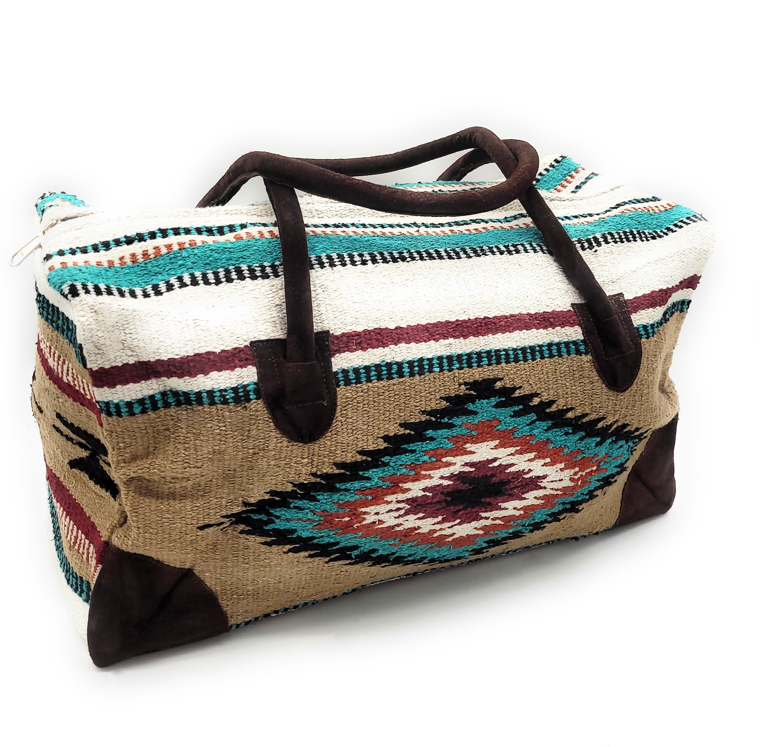 Bundle Deal- Diego Southwestern Weekender Bag + Copper Hoop Turquoise Earrings Bundle - Ranch Junkie Mercantile LLC